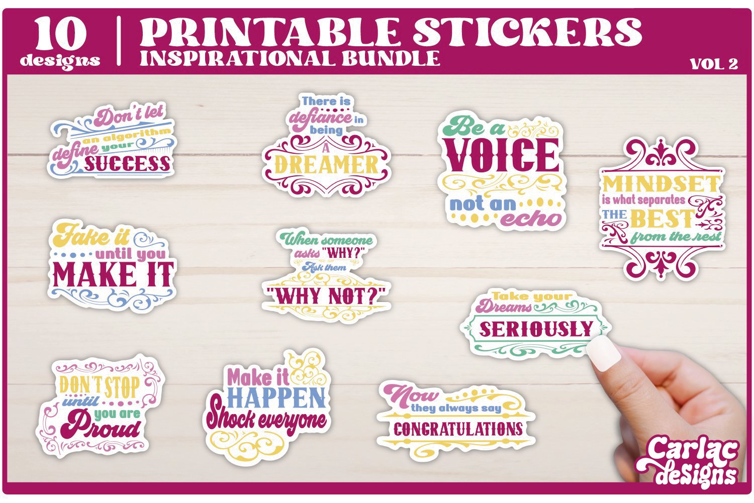 Motivational Stickers Bundle | Inspirational Stickers Bundle view 3