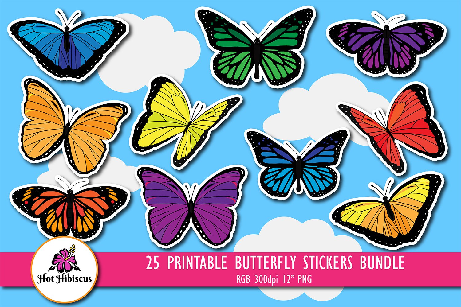 Printable Butterfly Stickers | Butterfly Stickers for Walls
