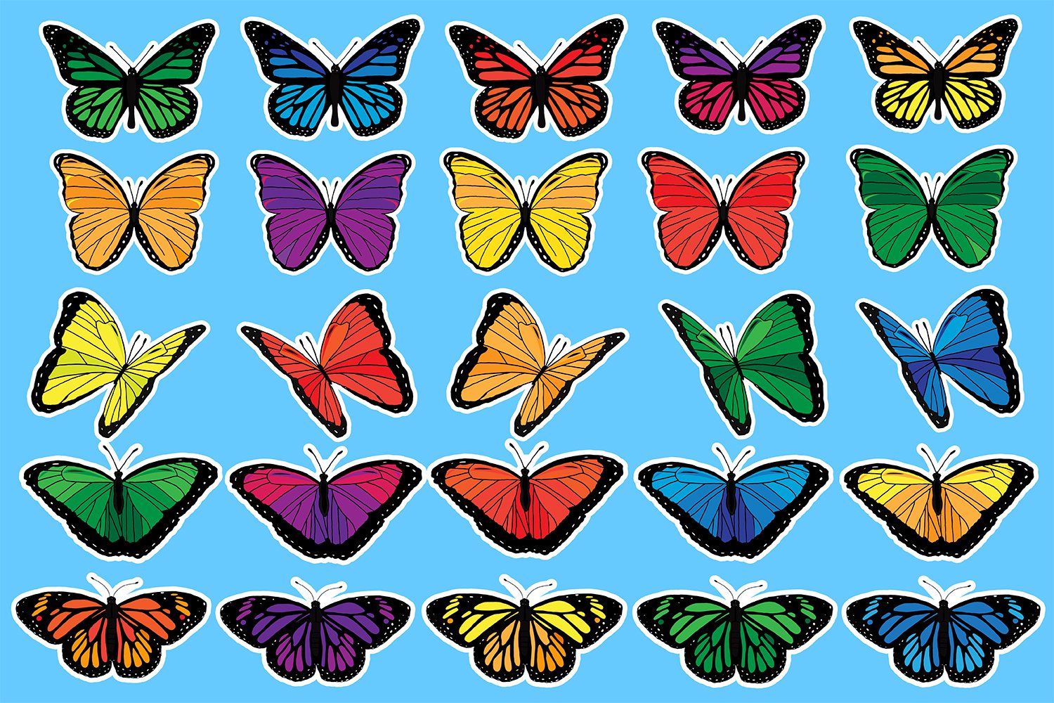 Printable Butterfly Stickers | Butterfly Stickers for Walls view 2