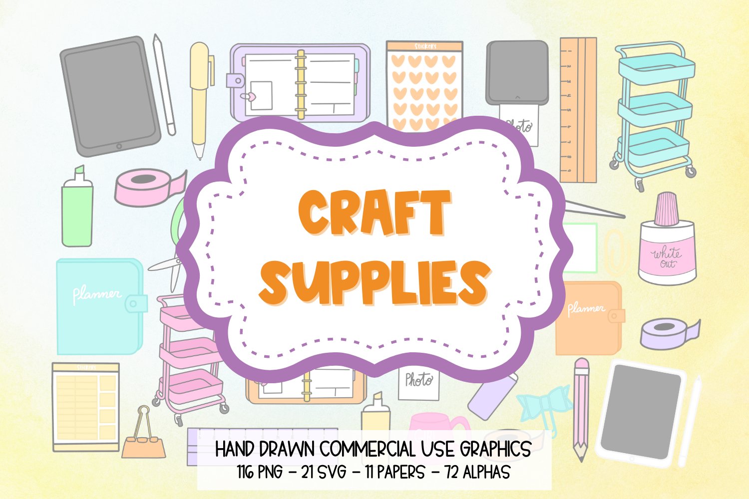 Crafting SVG Bundle, Craft Supplies Clipart, Craft PNG