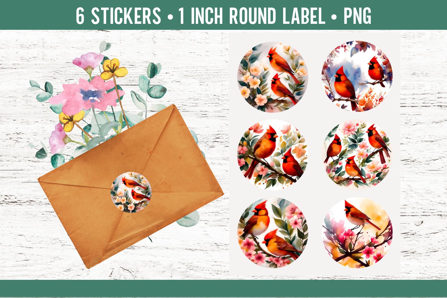 Carddinal Rainbown Stickers | Round Labels Design PNG