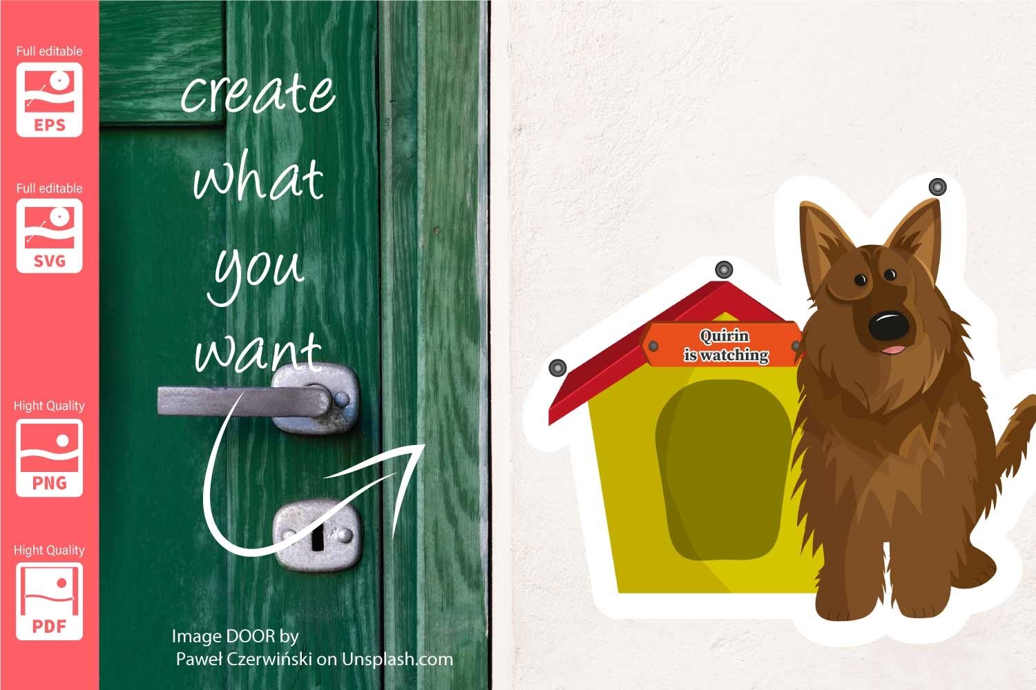 5 Dogs with house - Suitable for Print, Cut and Sublimation view 3
