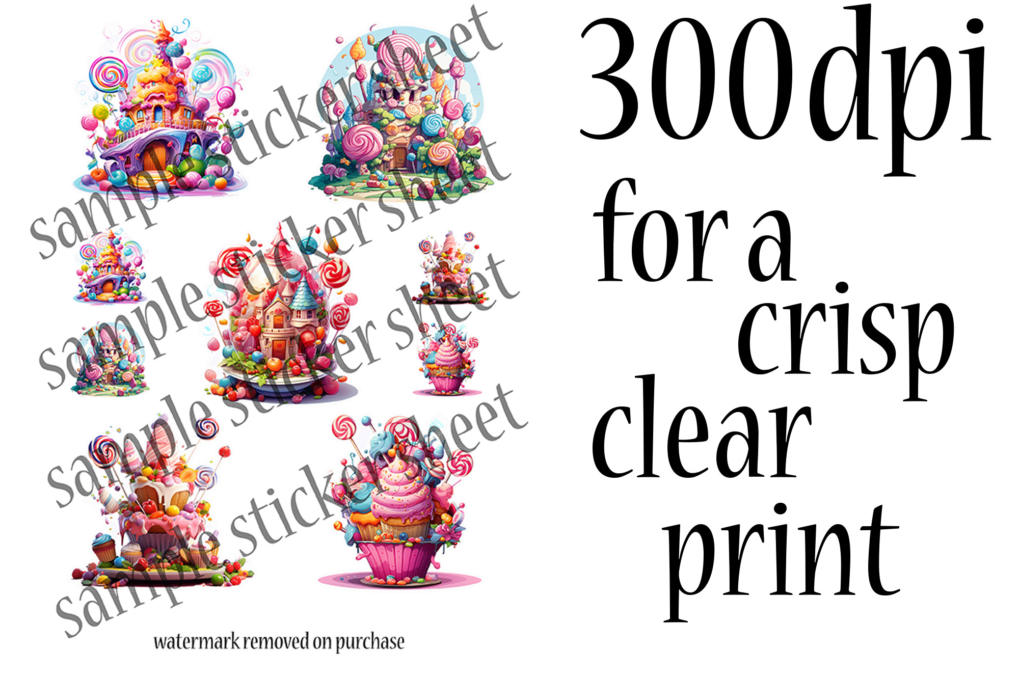 Halloween Candy Stickers Printable - Abstract Pastel Colors view 3