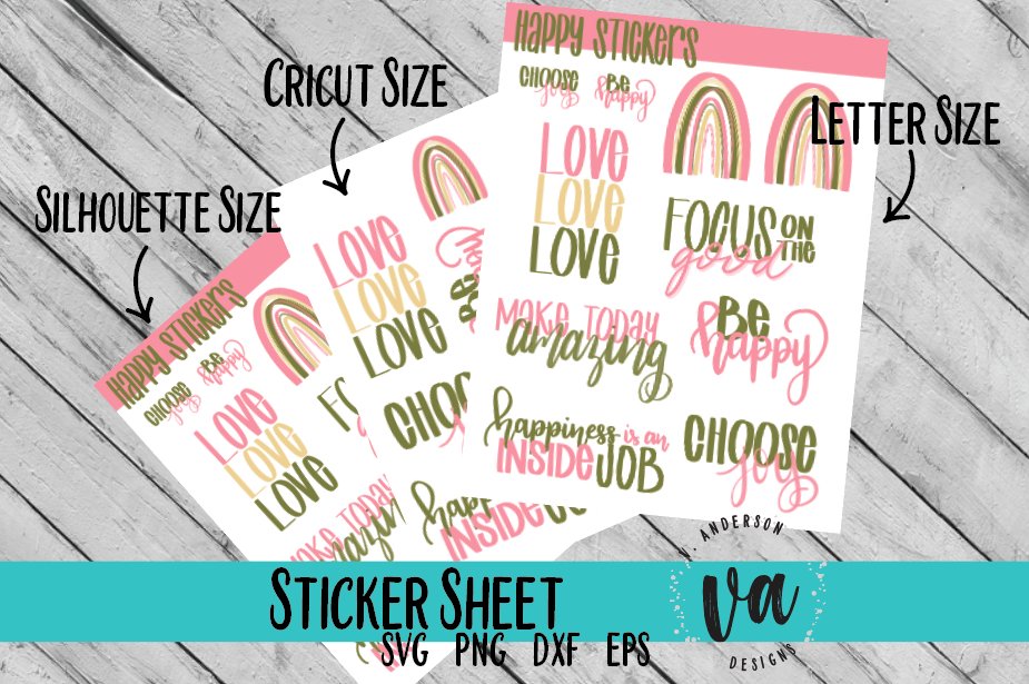 Happy Sticker Sheet SVG
