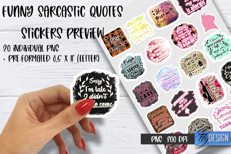 Funny Sarcastic Quotes Stickers. Sarcastic Quotes PNG. vol.2