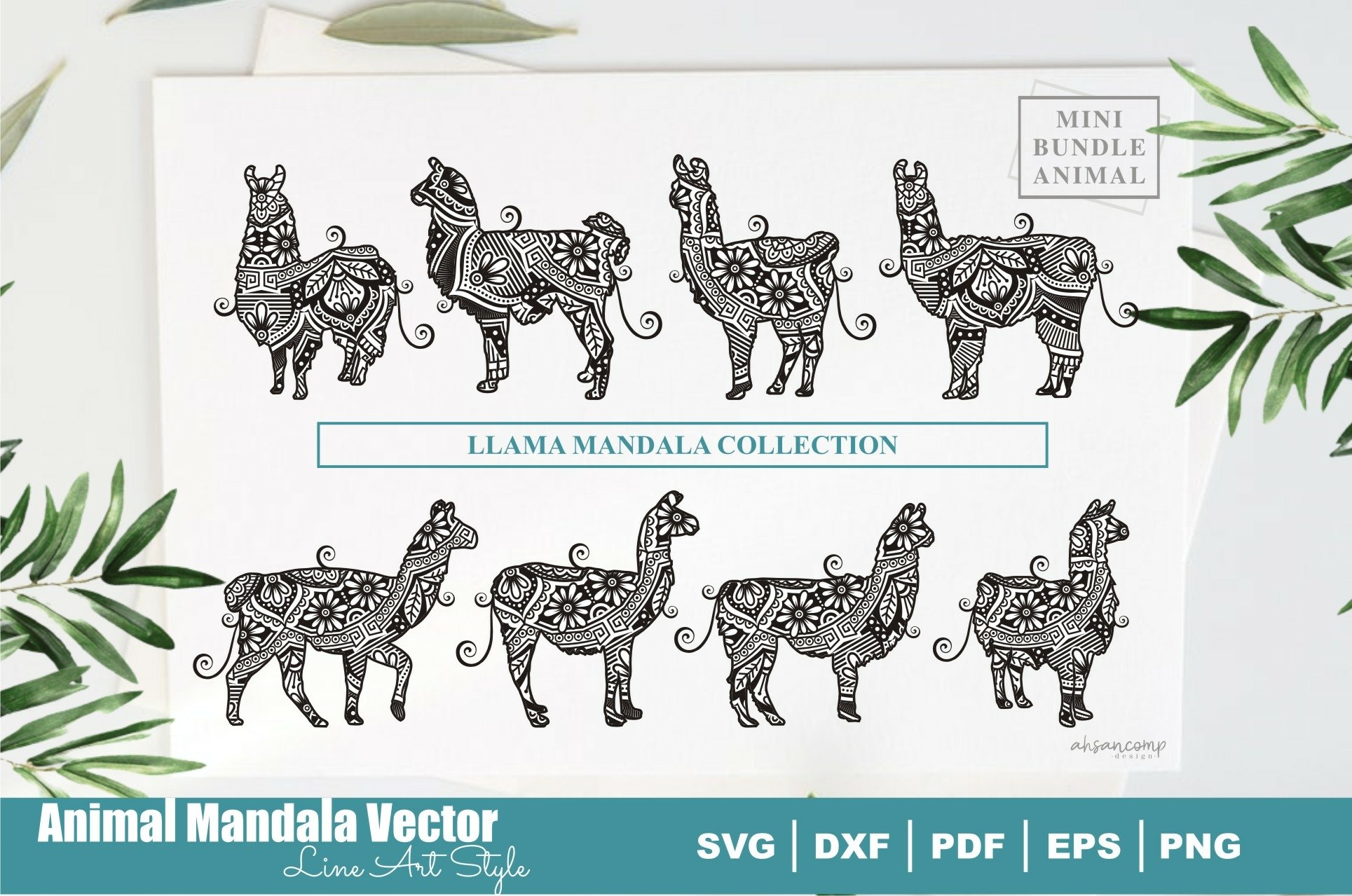 Mini Bundles LLAMA Mandala Boho Style