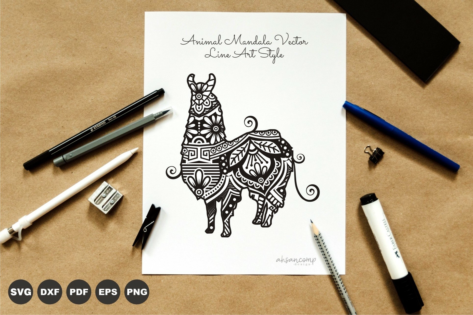 Mini Bundles LLAMA Mandala Boho Style view 3