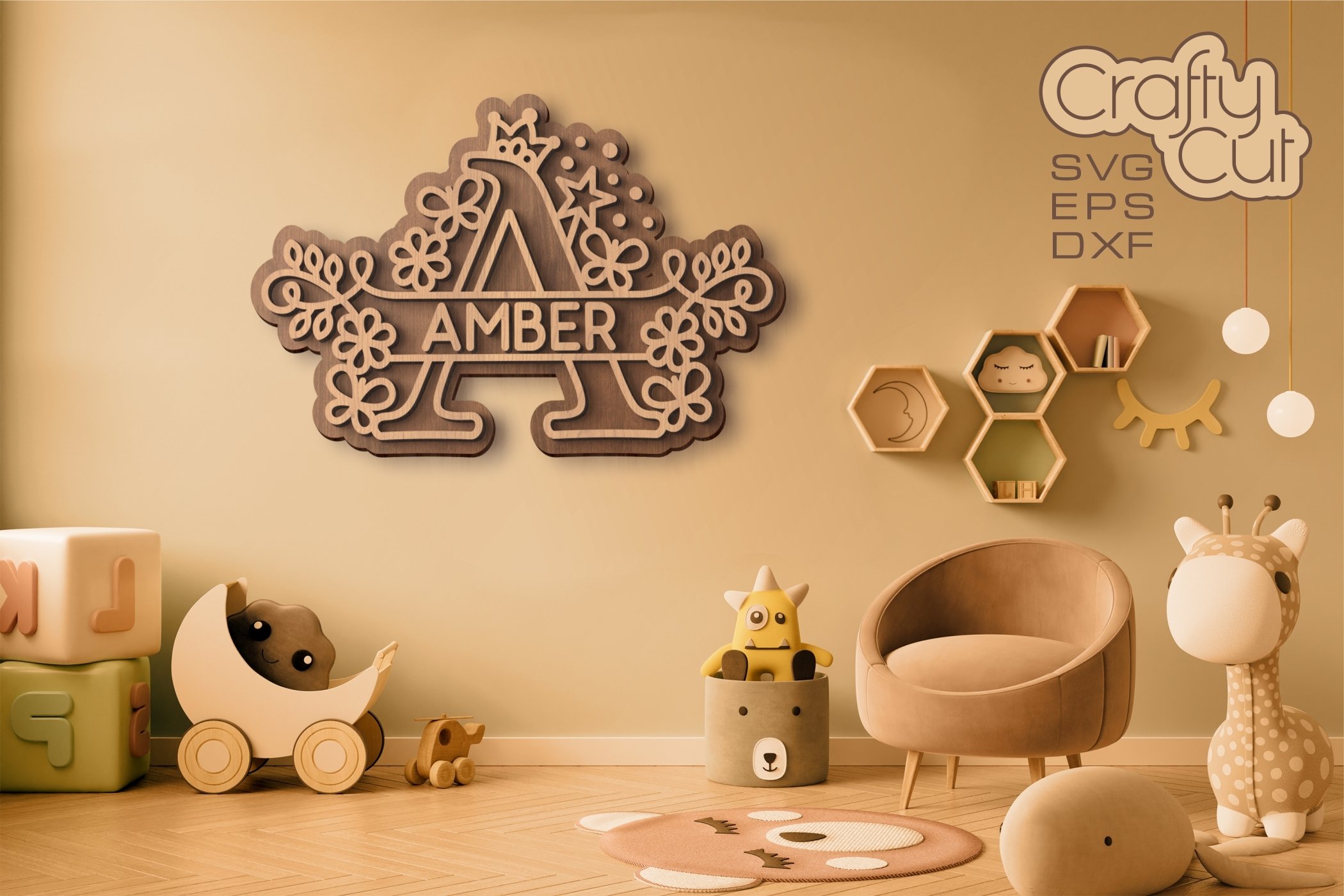 Baby Name Split Monograms 26 SVG files for Laser cut, Cricut