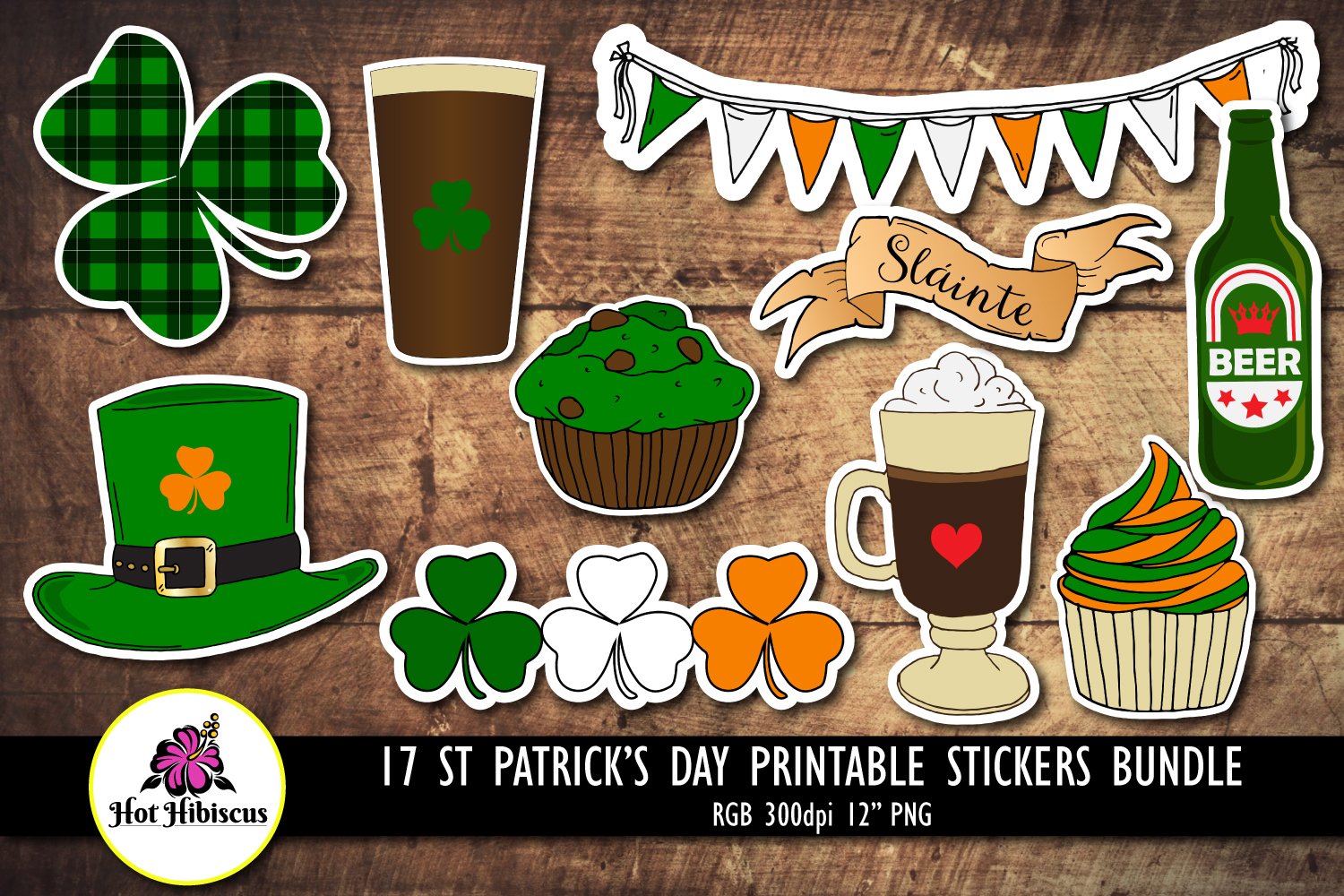 St Patricks Day Stickers, Irish Stickers, Printable Stickers