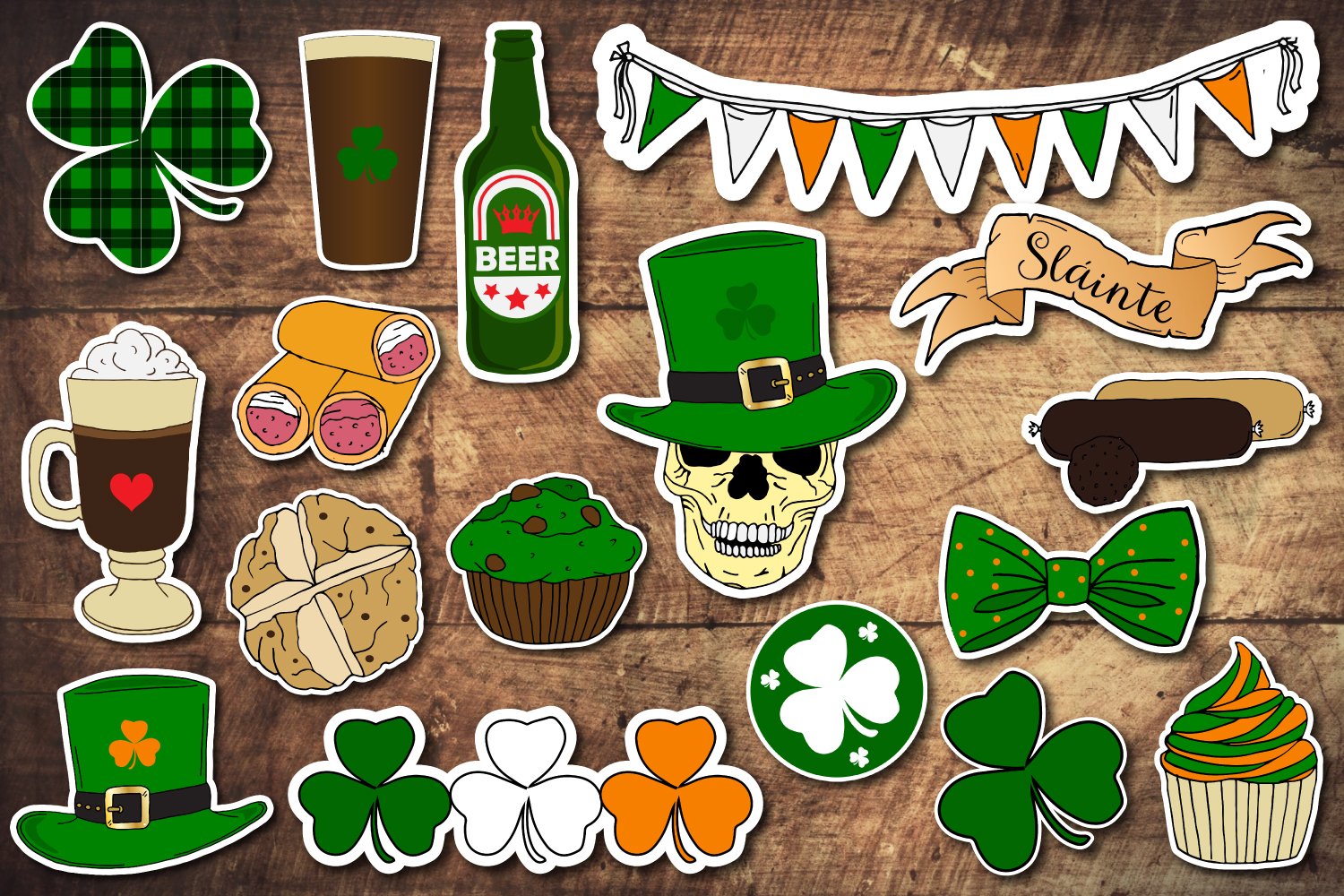 St Patricks Day Stickers, Irish Stickers, Printable Stickers view 2