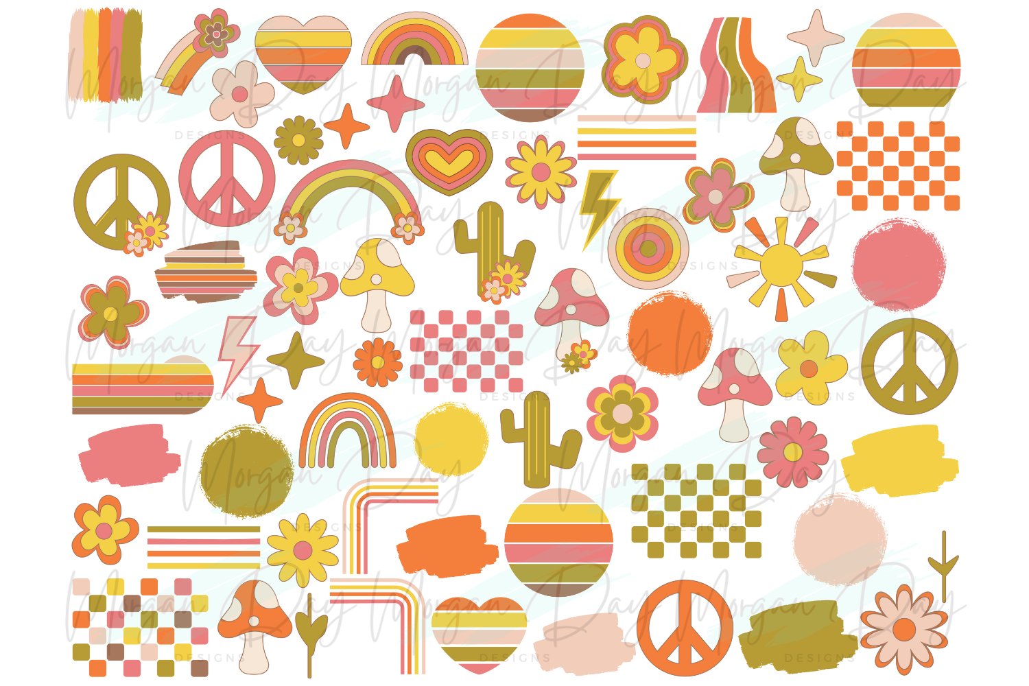 Retro SVG Bundle, Retro Clipart, Groovy PNG Bundle view 2