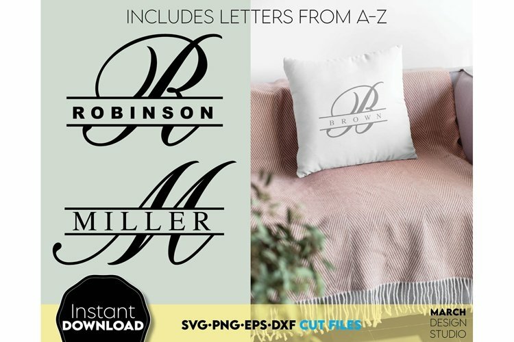 Wedding Monogram SVG | Monogram Letter SVG | Last Name Sign