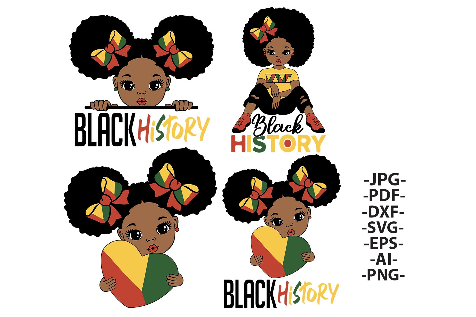 Black History Bundle Svg | Afro Girl Cut File