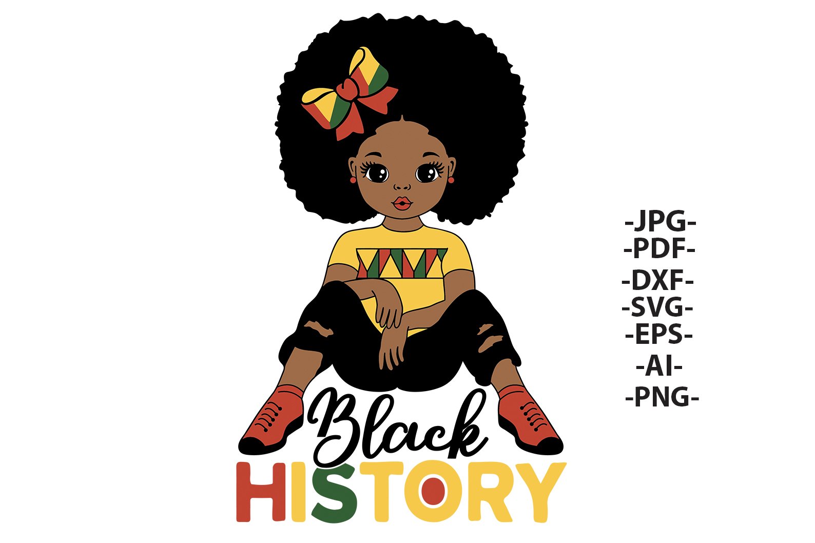 Black History Bundle Svg | Afro Girl Cut File view 3