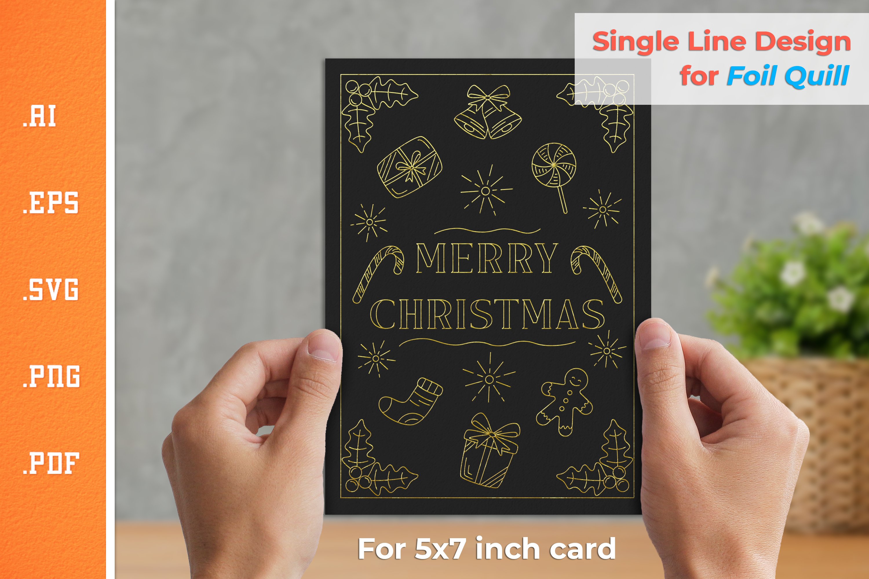 Single Line Design Christmas Card for Foil Quill Bundle view 2