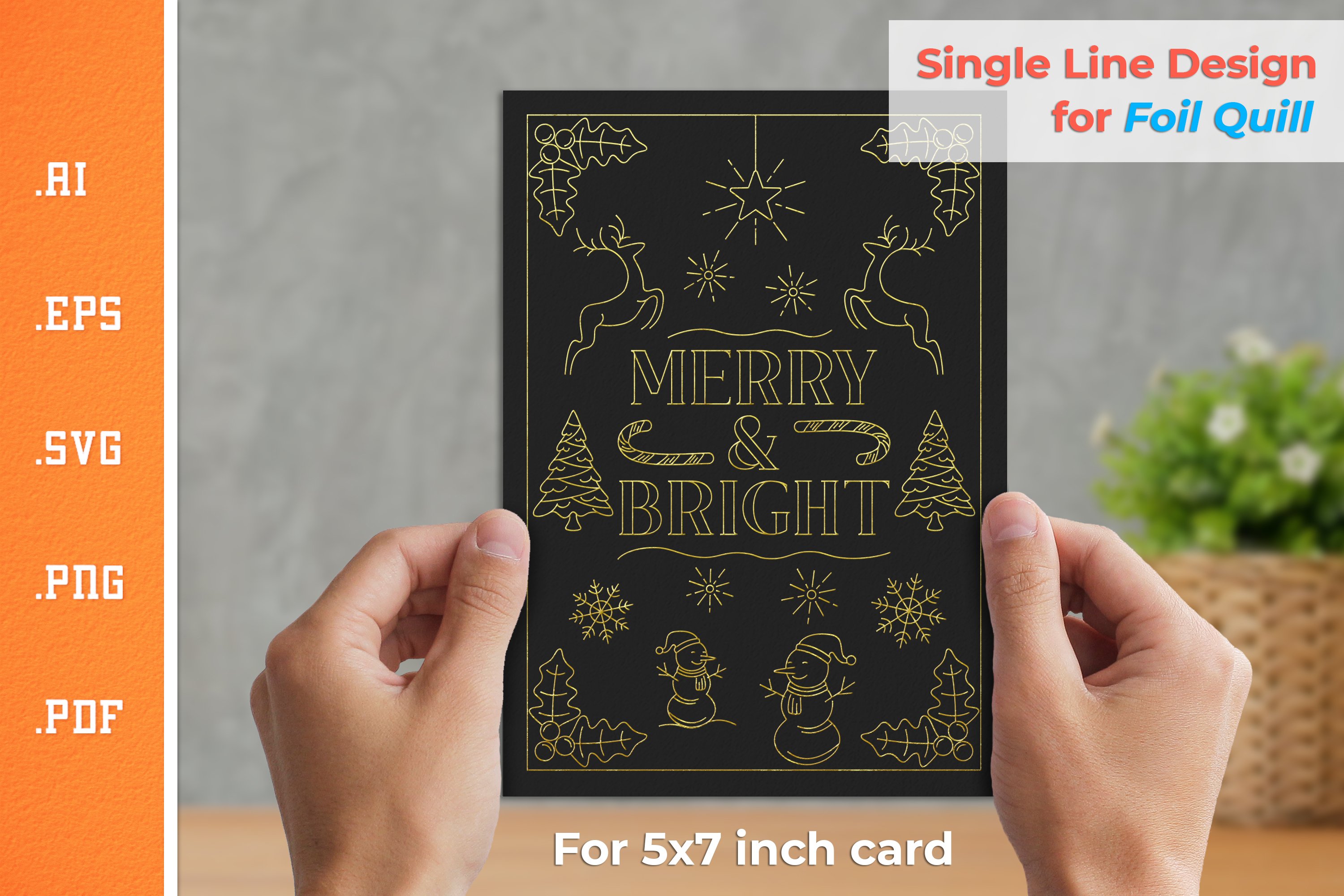 Single Line Design Christmas Card for Foil Quill Bundle view 3
