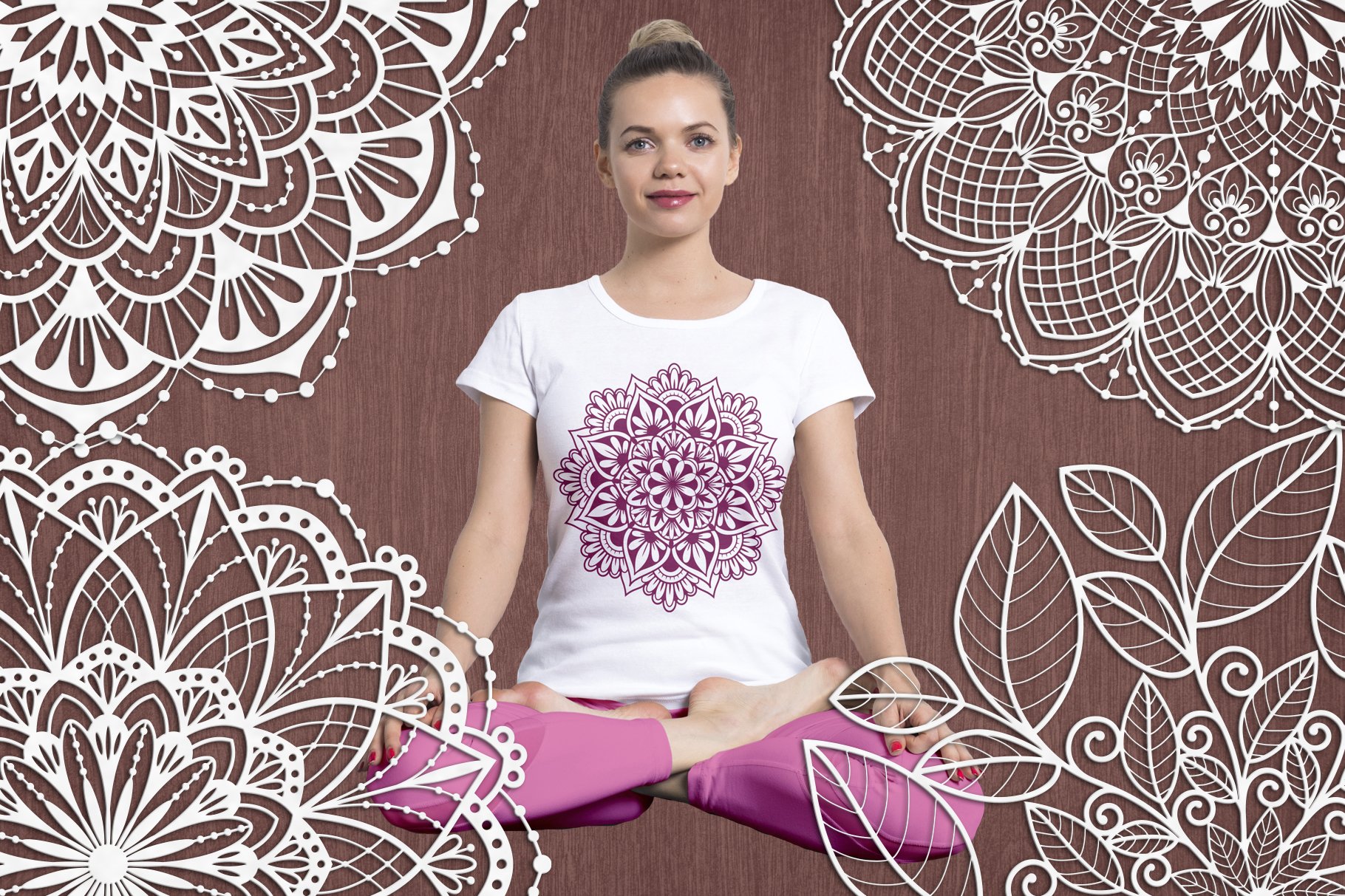 SVG Set of 5 mandalas cut files for laser cutting.