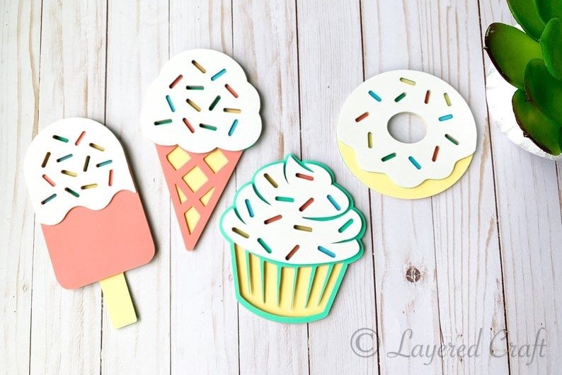 3D Sprinkle Theme Layered Bundle Digital Cut File