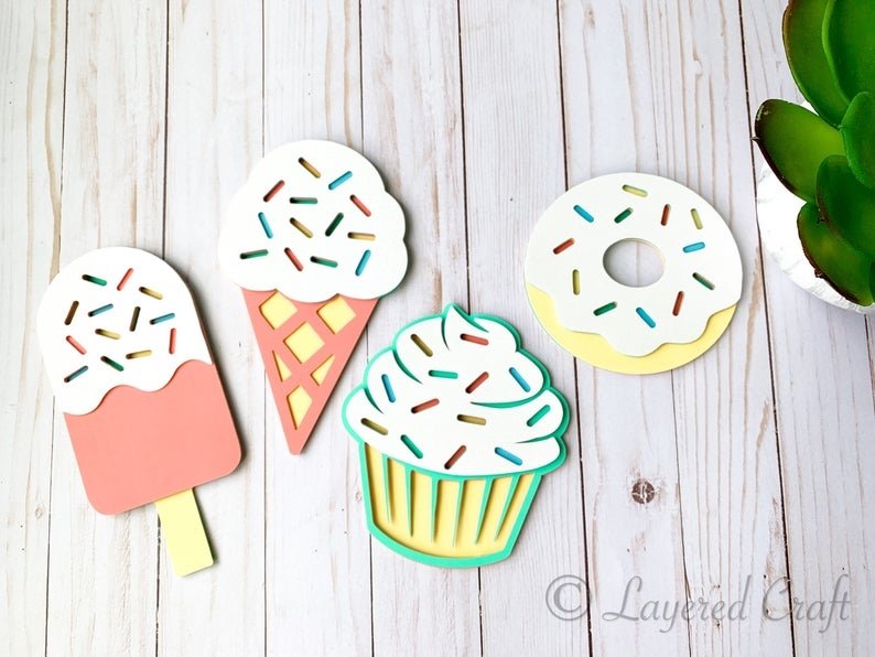 3D Sprinkle Theme Layered Bundle Digital Cut File view 3