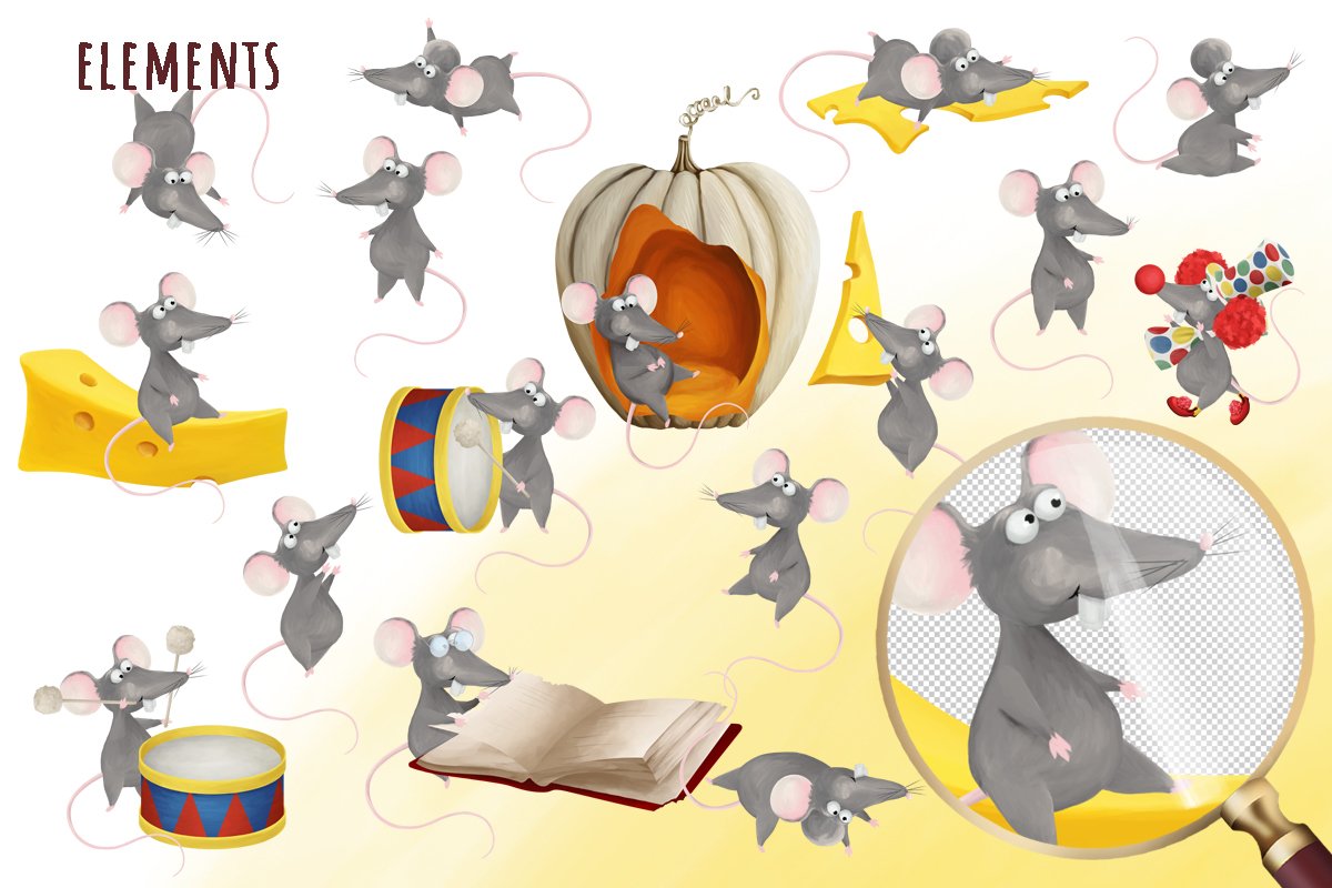 Cute rat sticker bundle view 2
