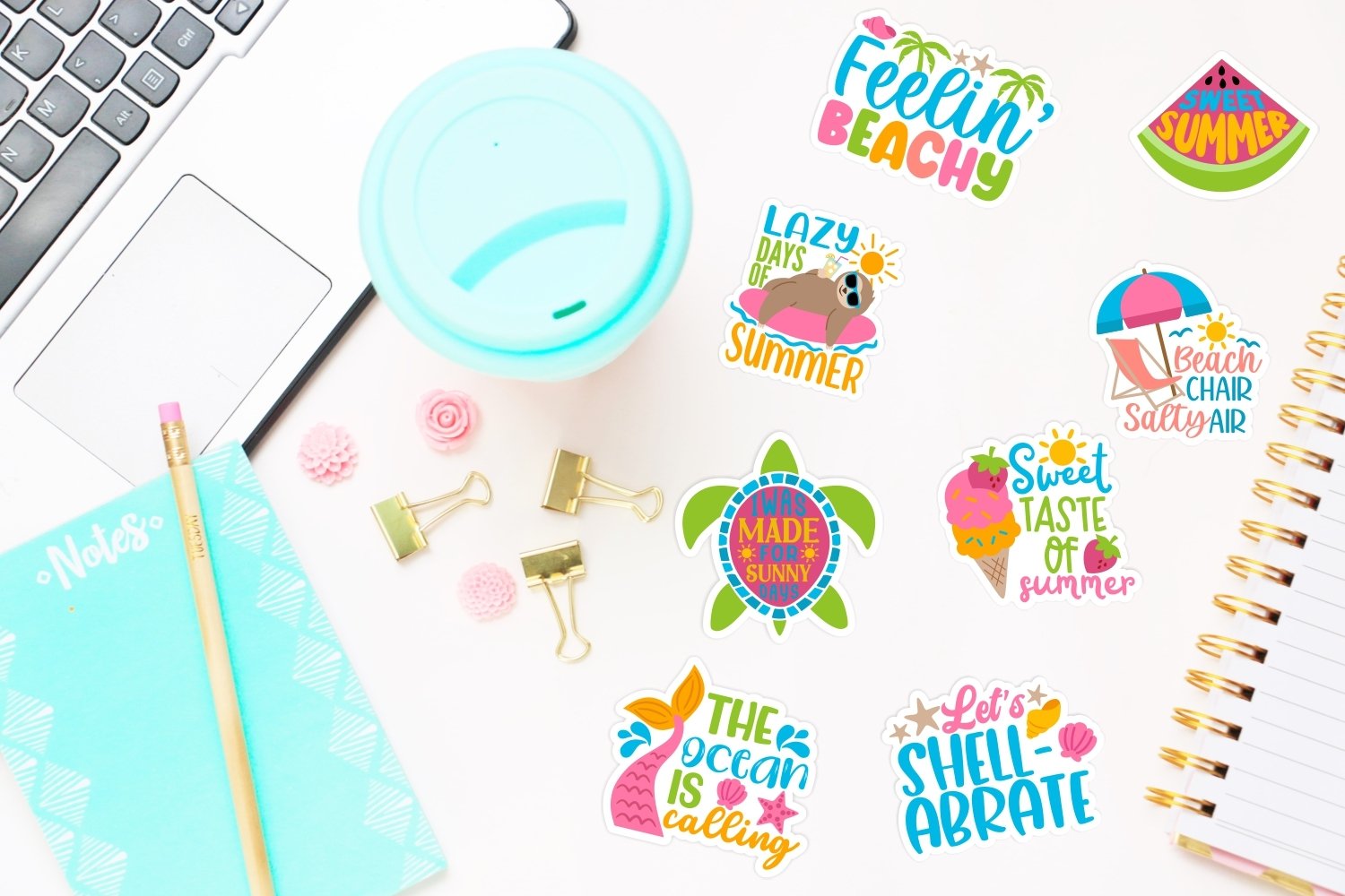 Summer sticker bundle | Summer Quotes Sticker view 2