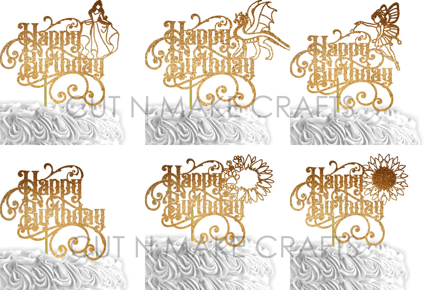 24 Birthday Cake Topper SVG Bundle | cake topper template view 2