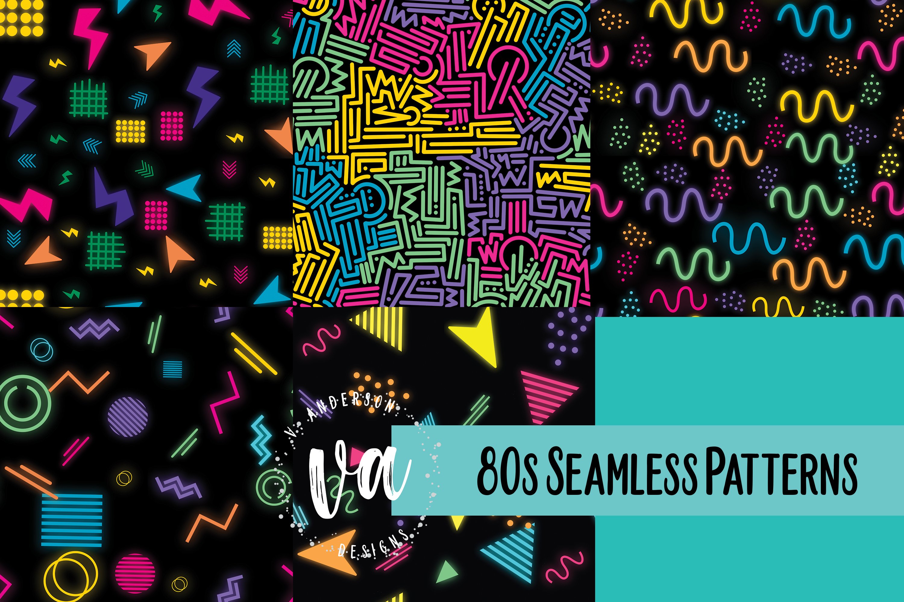 80s Seamless Pattern PNGs view 2