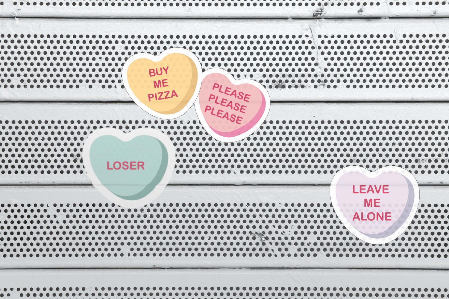 Funny Valentines Day Candy Heart Stickers. Printable PNG view 3