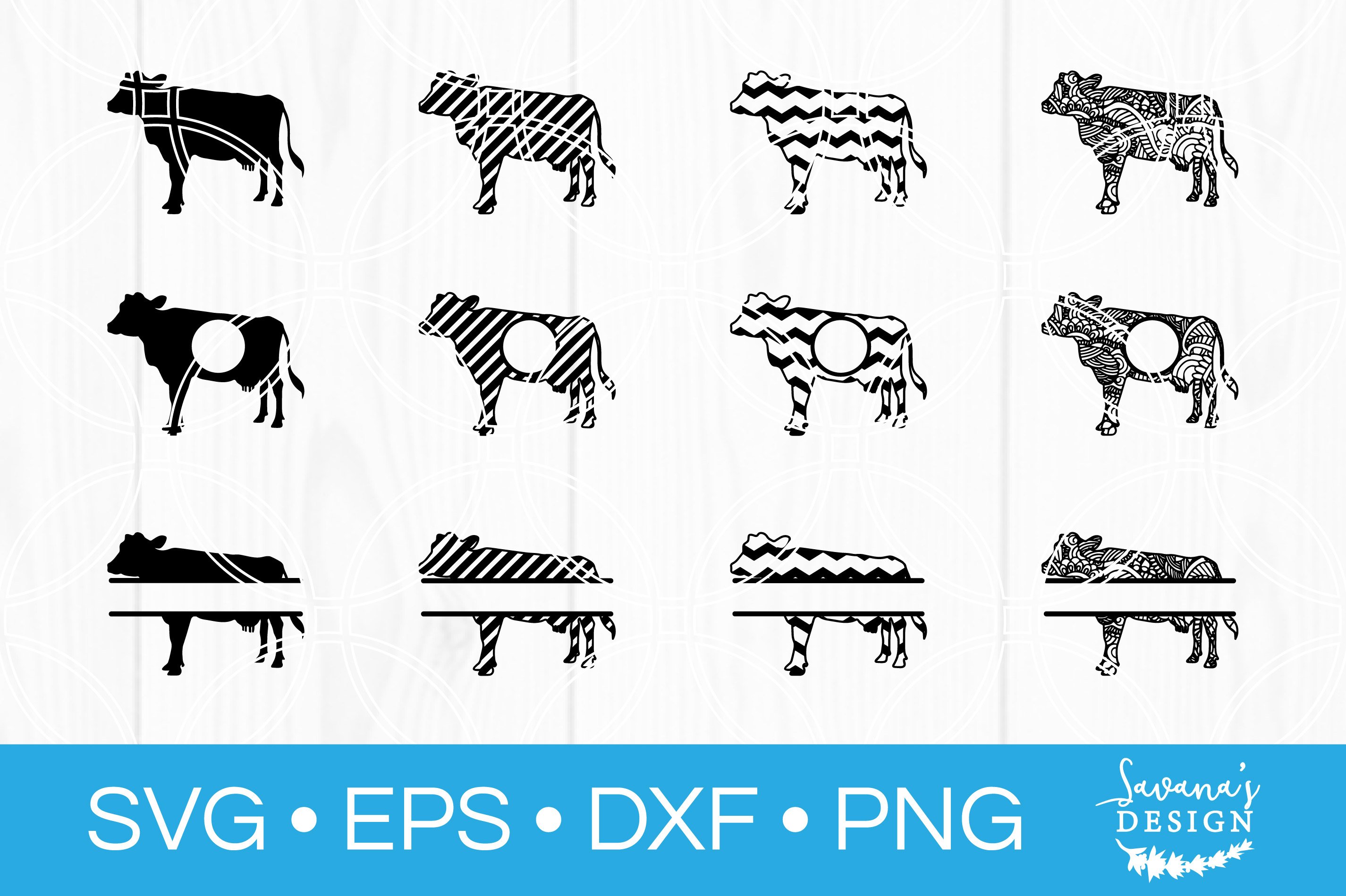 Animal SVG Bundle Cricut Cut Files Monogram Silhouette view 3