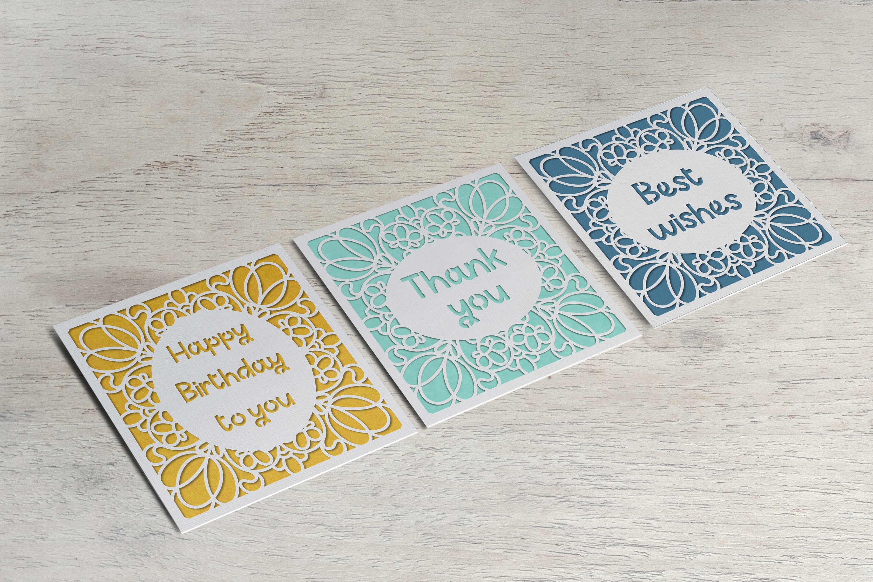 SVG 6 Classic any occasion Cards Set for Silhouette   Cricut view 2