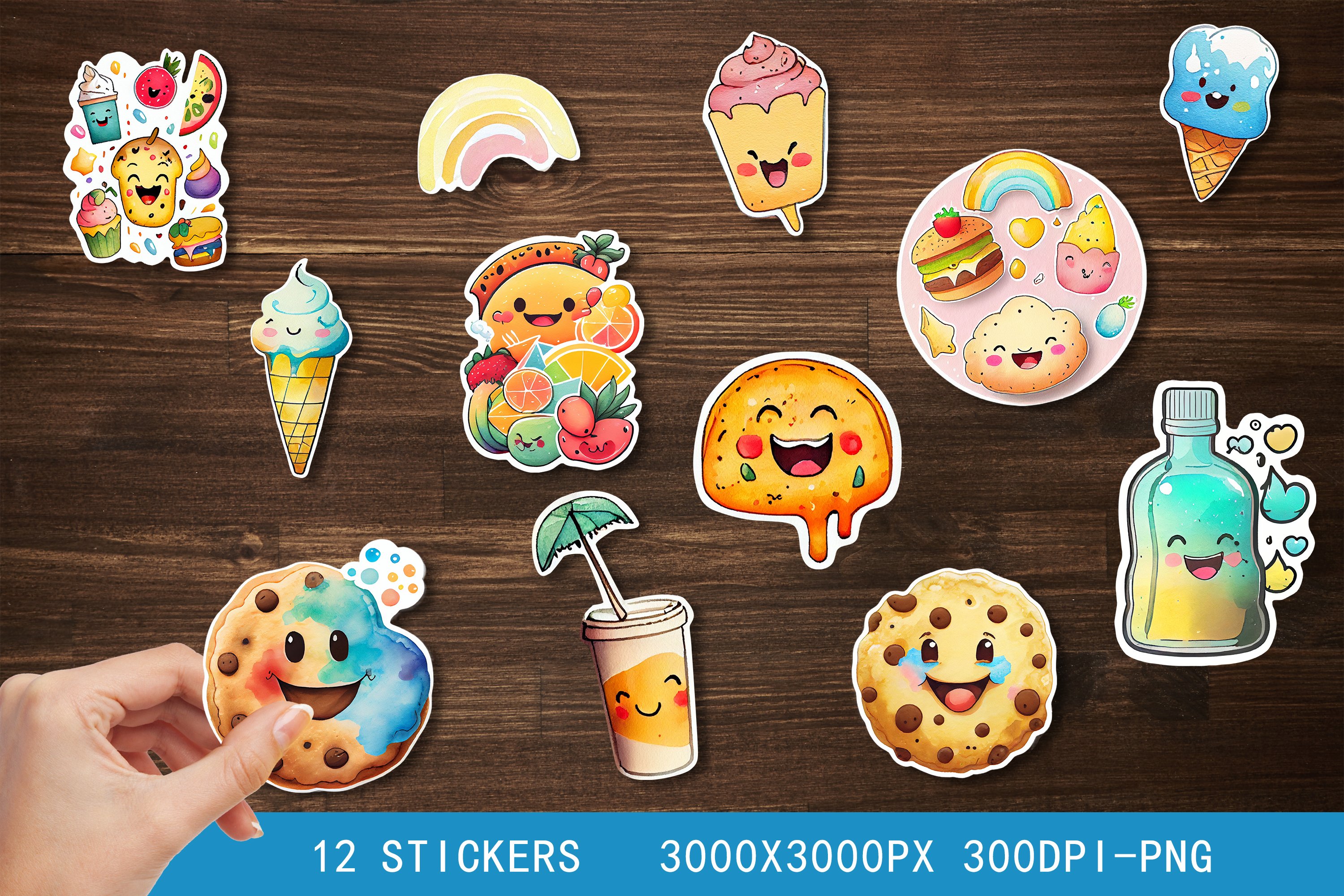 Cute food Sticker pack Printable stickers for kids Sweets
