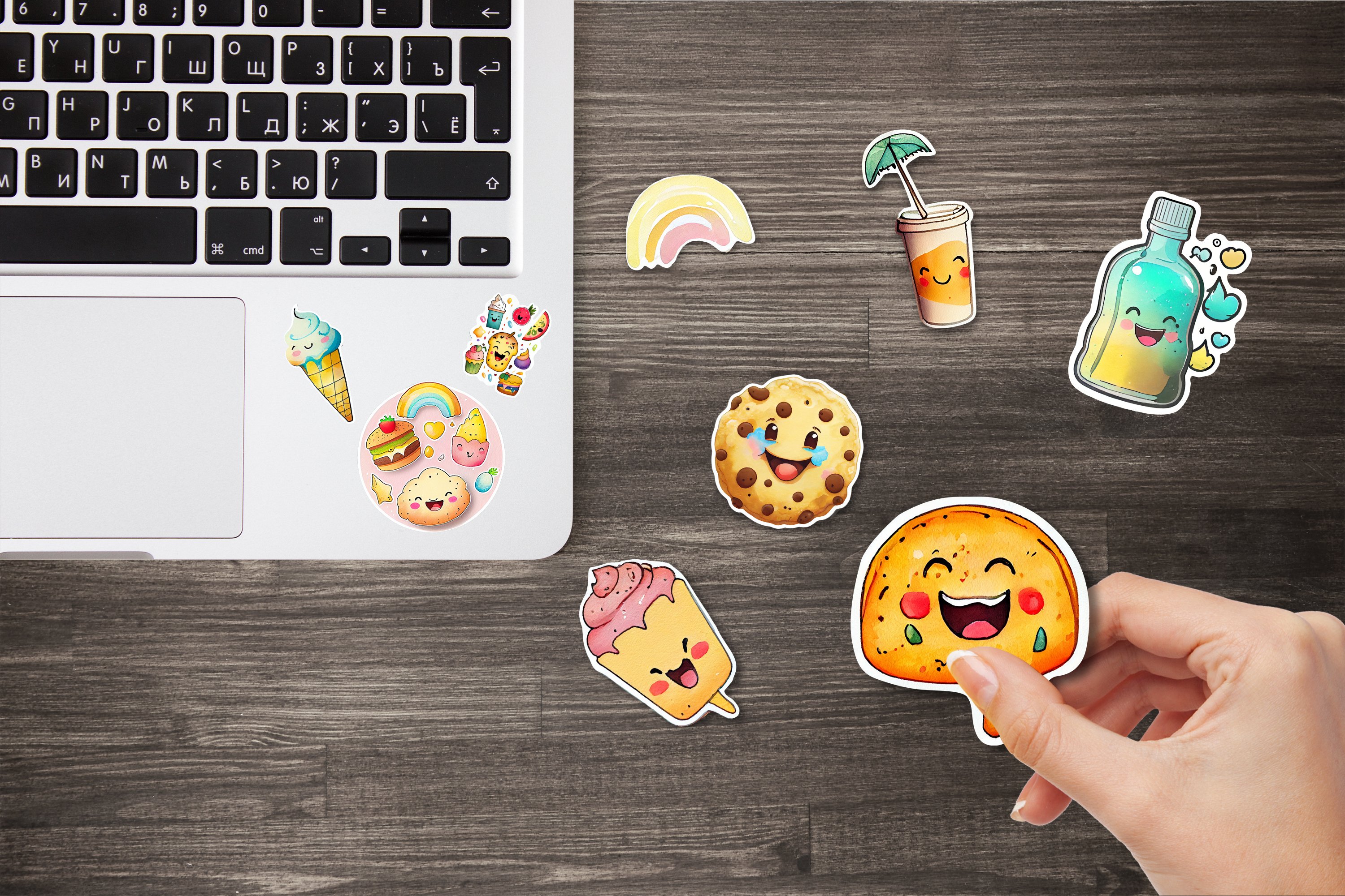 Cute food Sticker pack Printable stickers for kids Sweets view 2