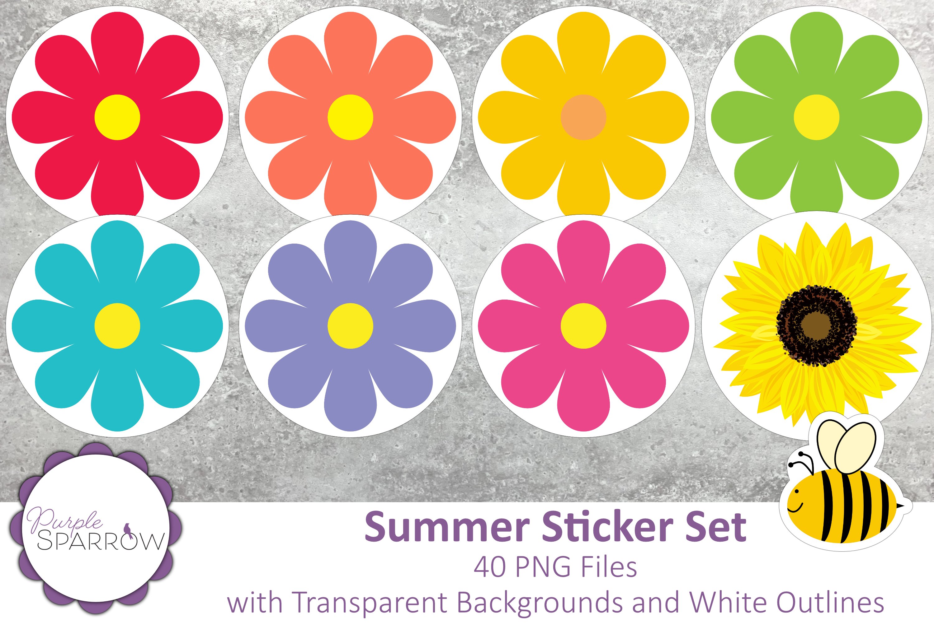Summer Sticker Set | 40 PNG Files view 2
