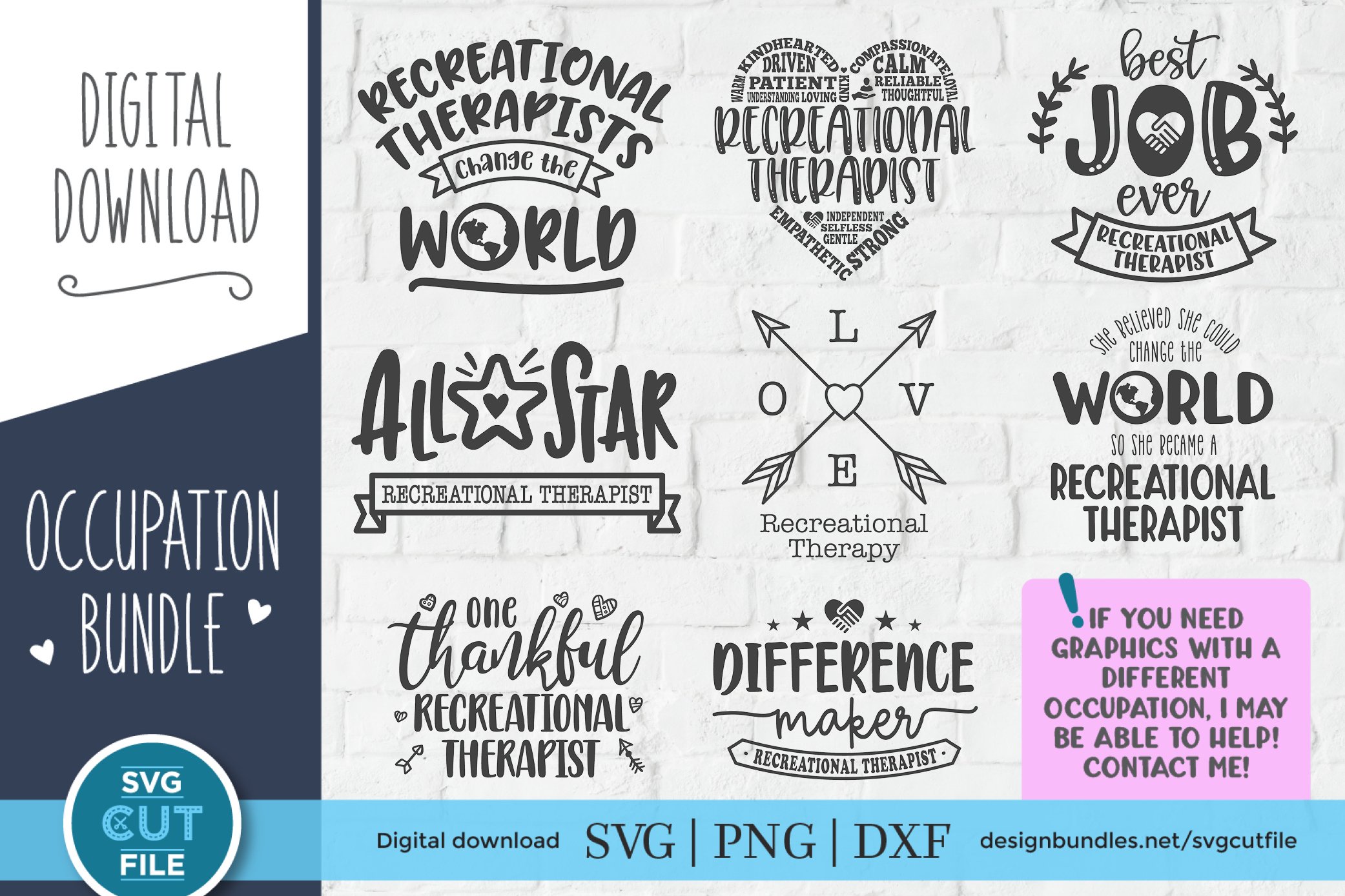 Recreational therapist svg - a play therapist svg bundle
