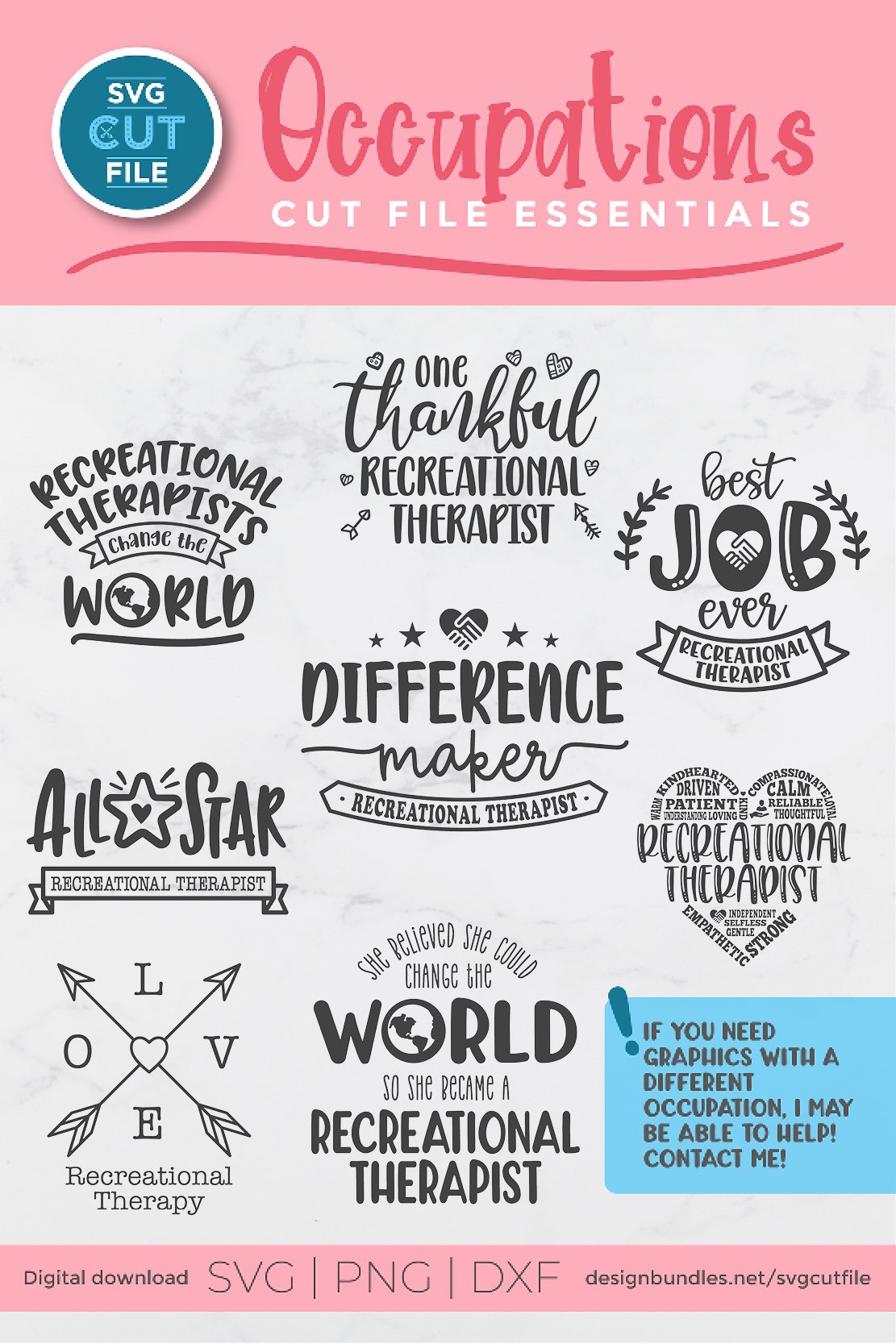 Recreational therapist svg - a play therapist svg bundle view 3