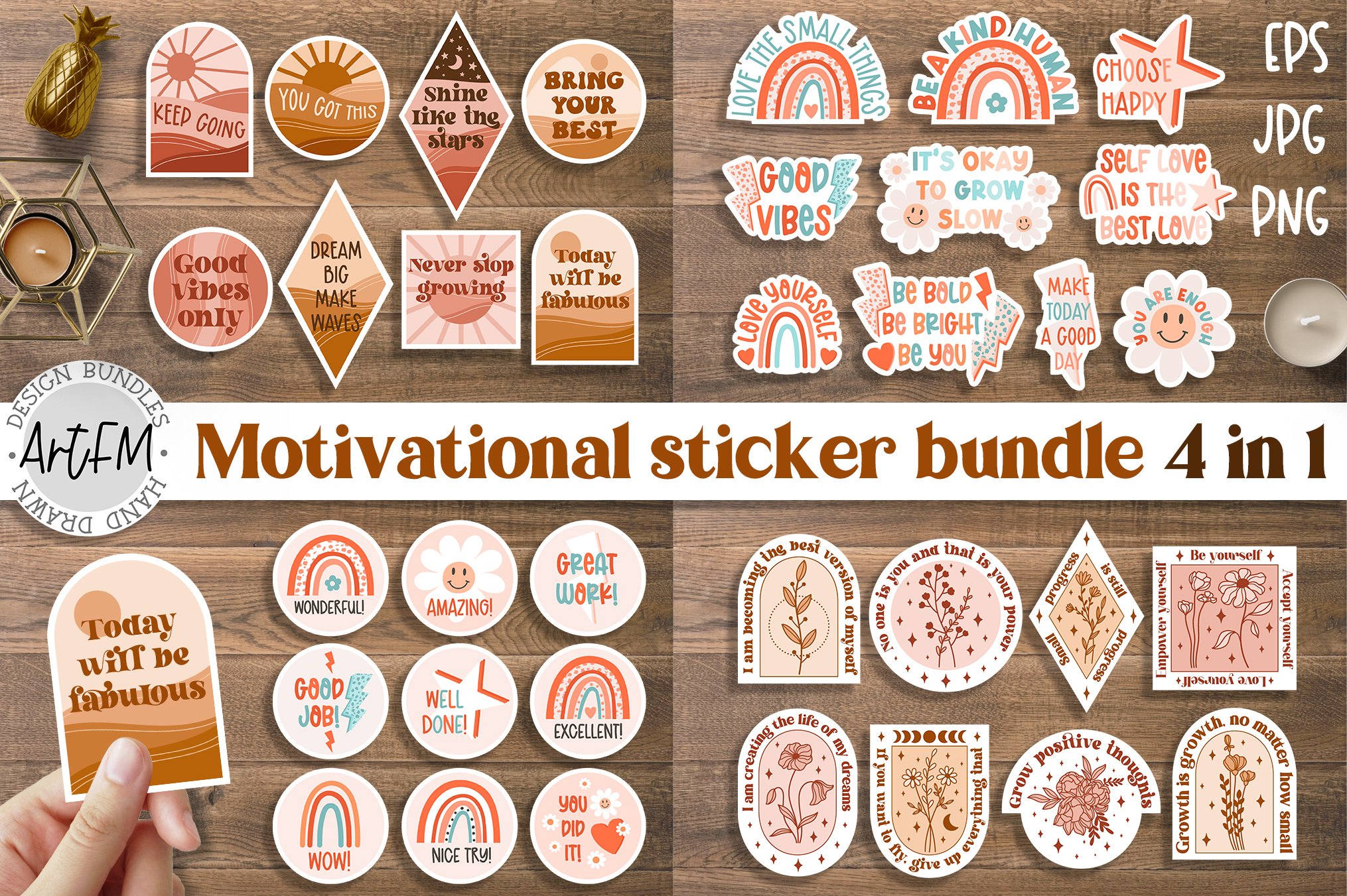 Inspirational Sticker Bundle | Motivational Quote Stickers