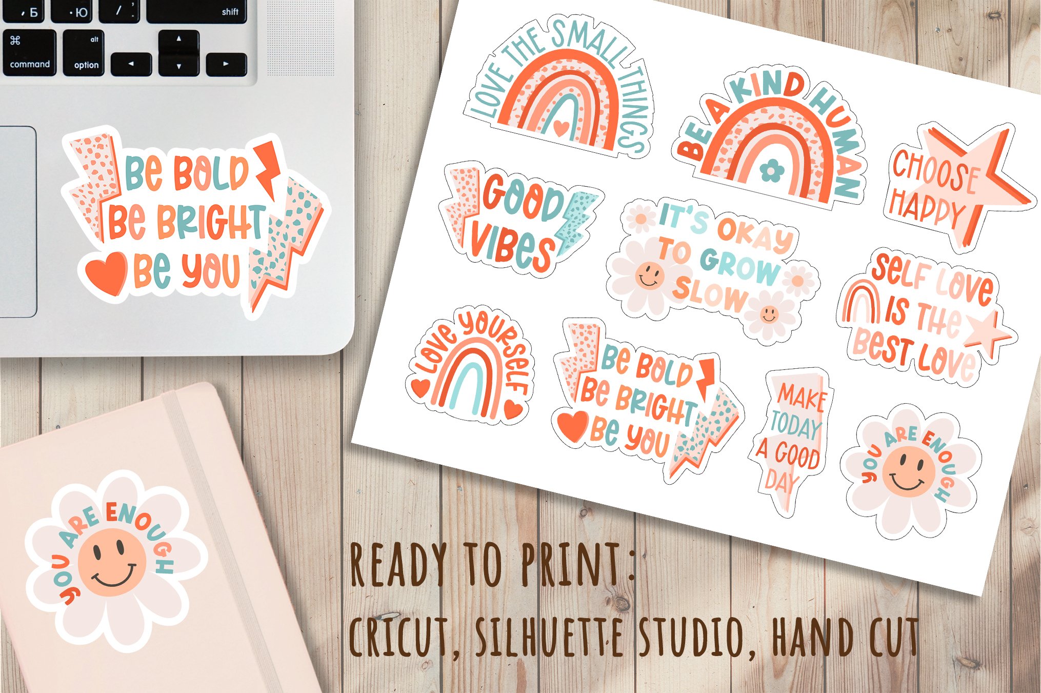 Inspirational Sticker Bundle | Motivational Quote Stickers view 3