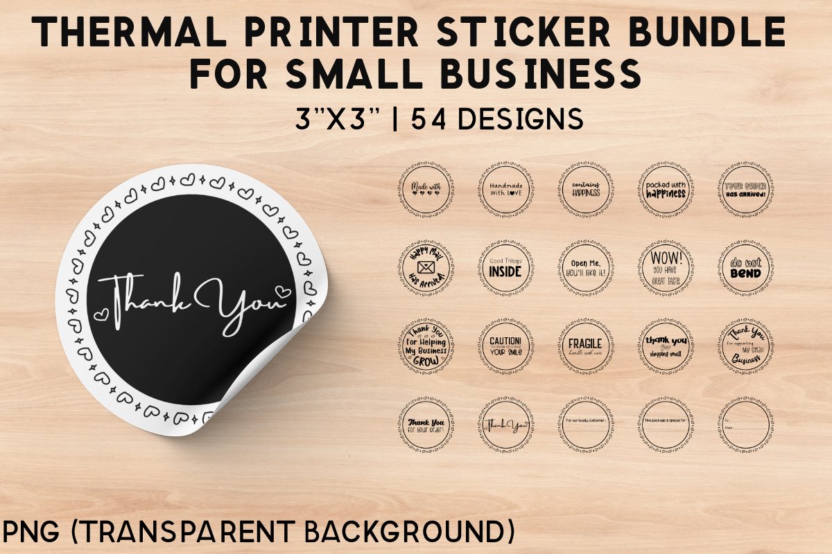 Thermal Printer Label Sticker Bundle For Small Business - 11
