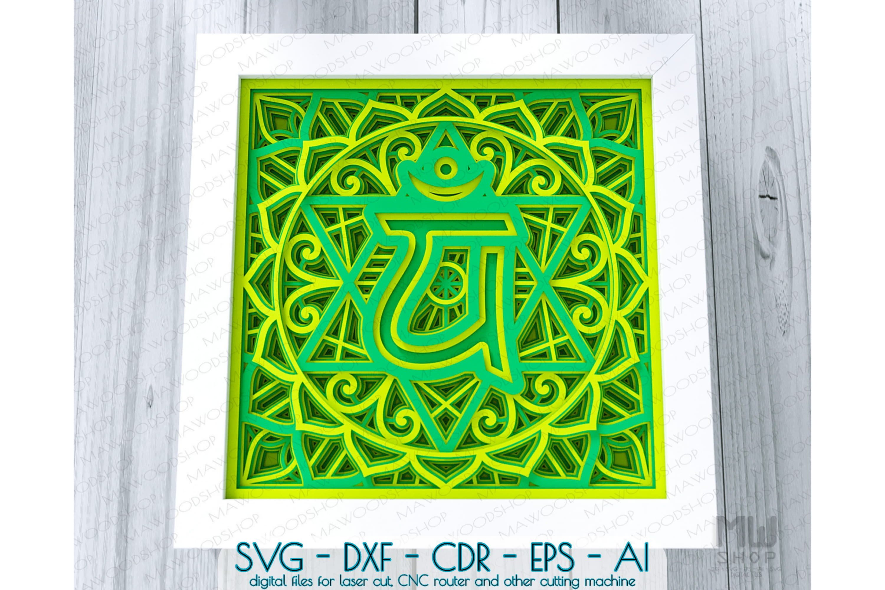 The 7 Chakras Mandala Bundle SVG DXF, 3D Chakras SVG Bundle view 3