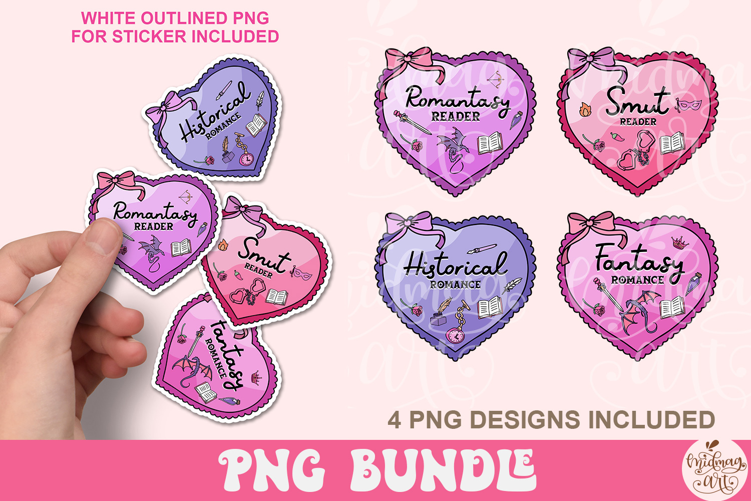 Bookish Heart Frame Png Bundle