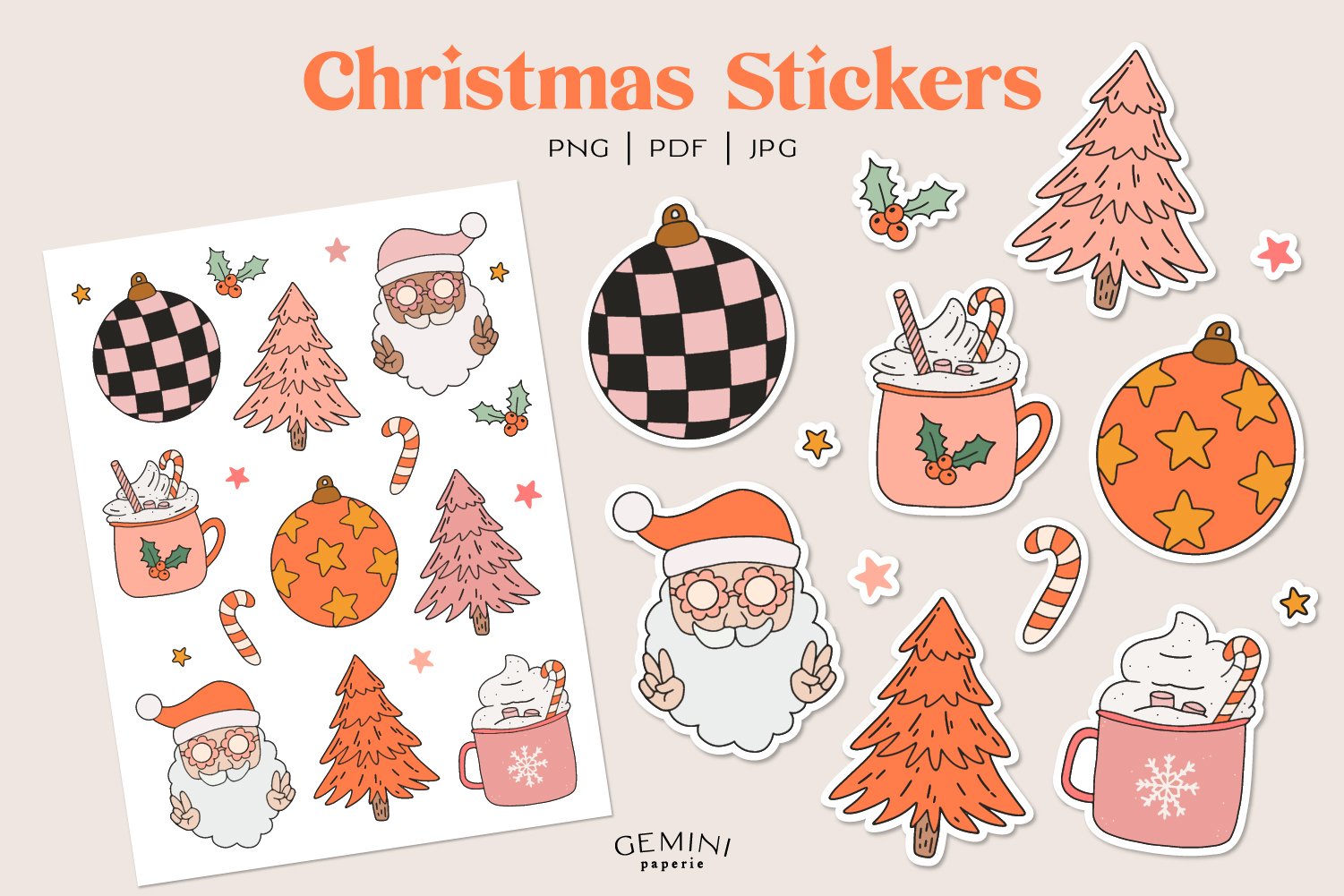 Christmas Stickers | Cricut Stickers | Cute Winter Stickers