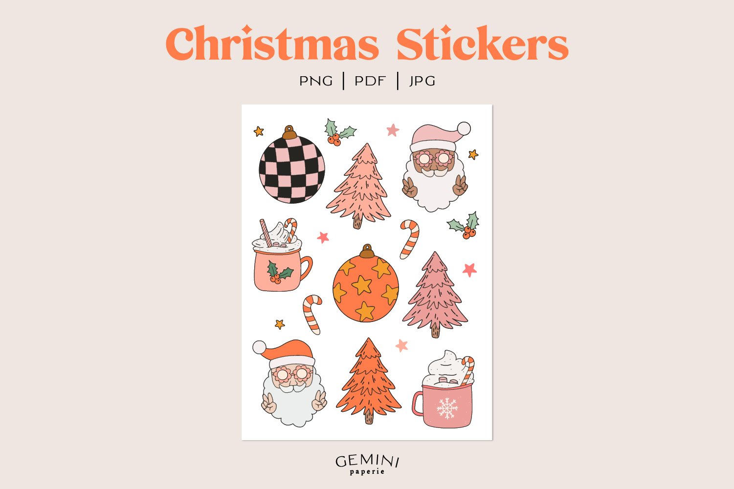 Christmas Stickers | Cricut Stickers | Cute Winter Stickers view 2