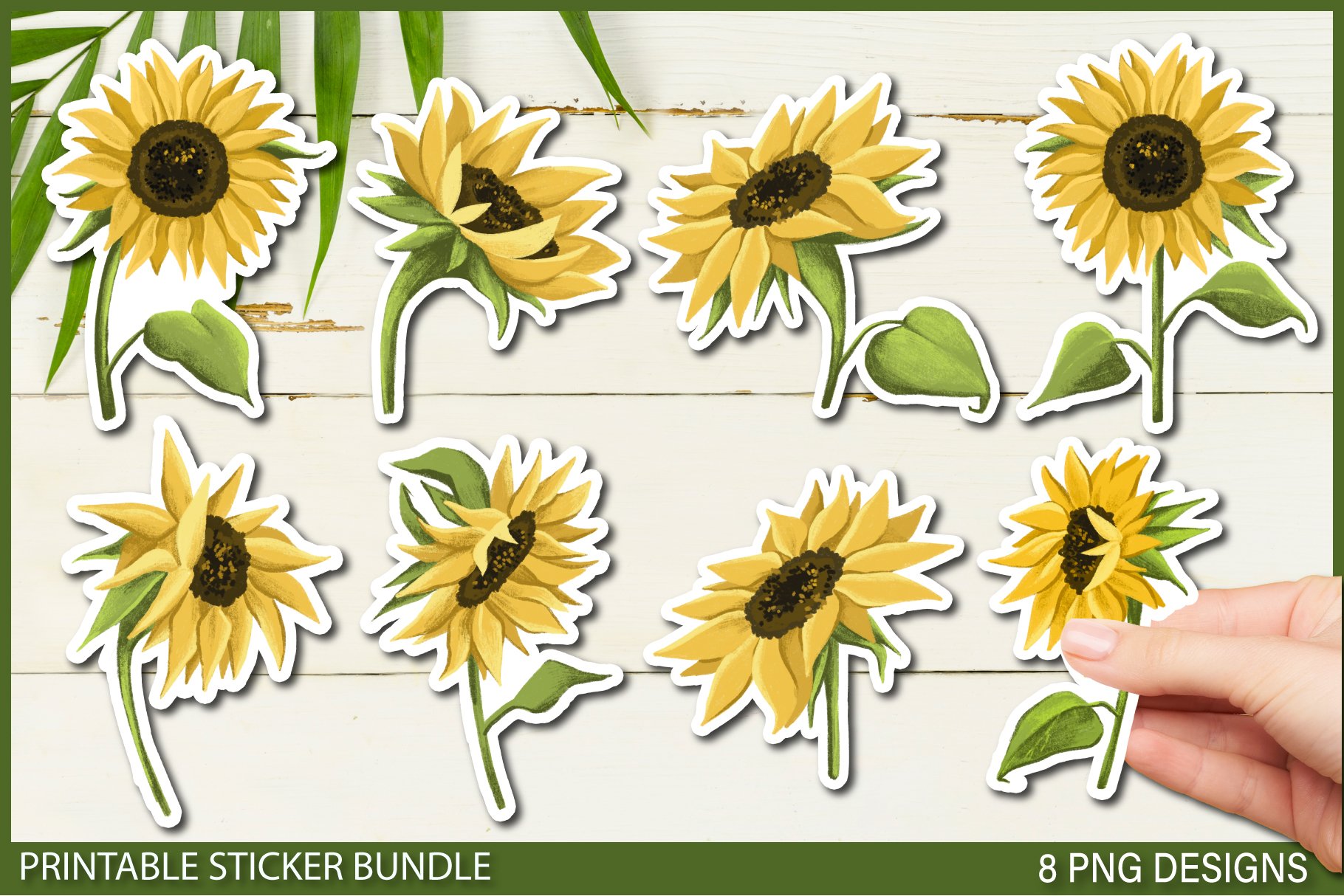 Sunflowers Stickers | Printable Floral Design Stickers