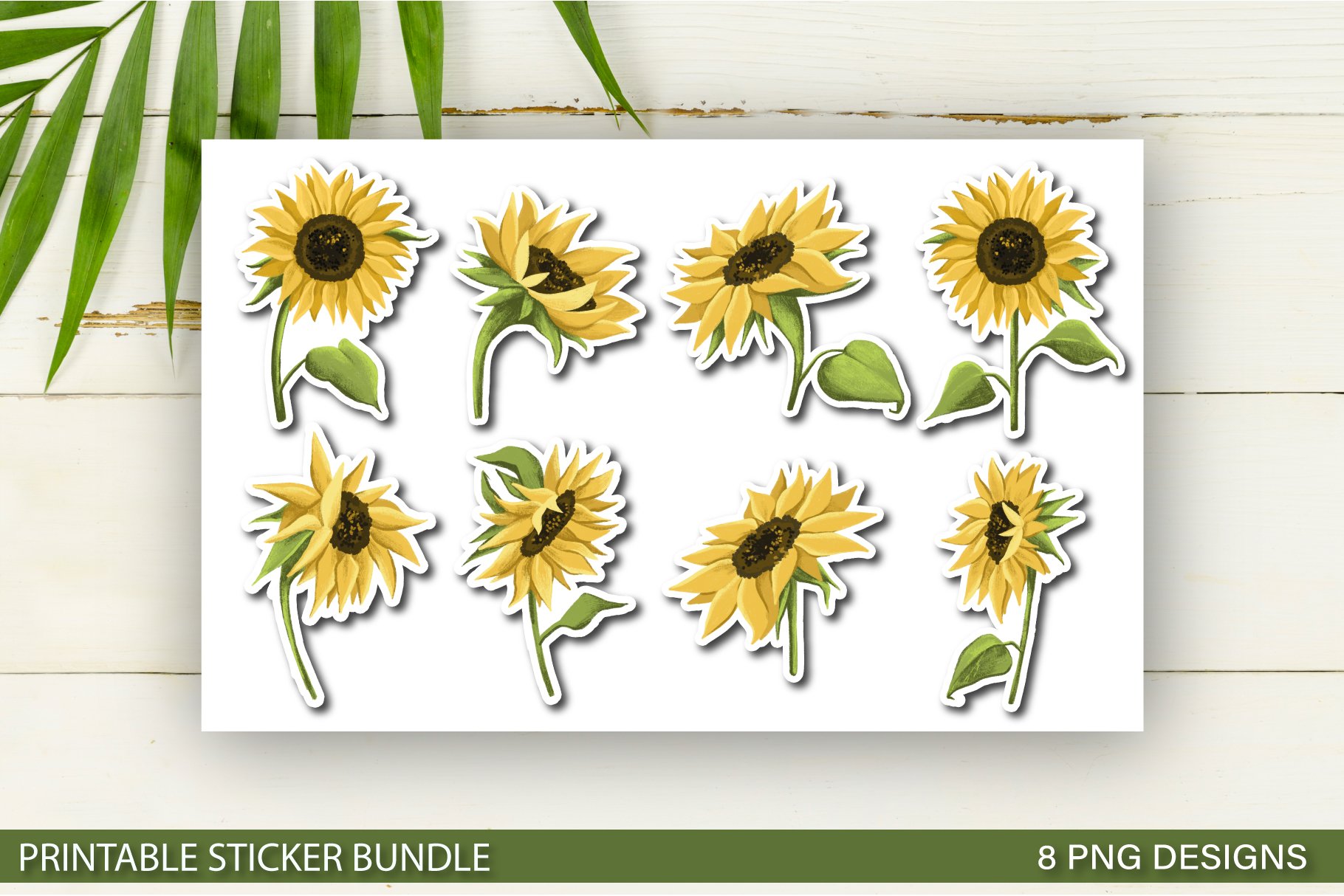 Sunflowers Stickers | Printable Floral Design Stickers view 3