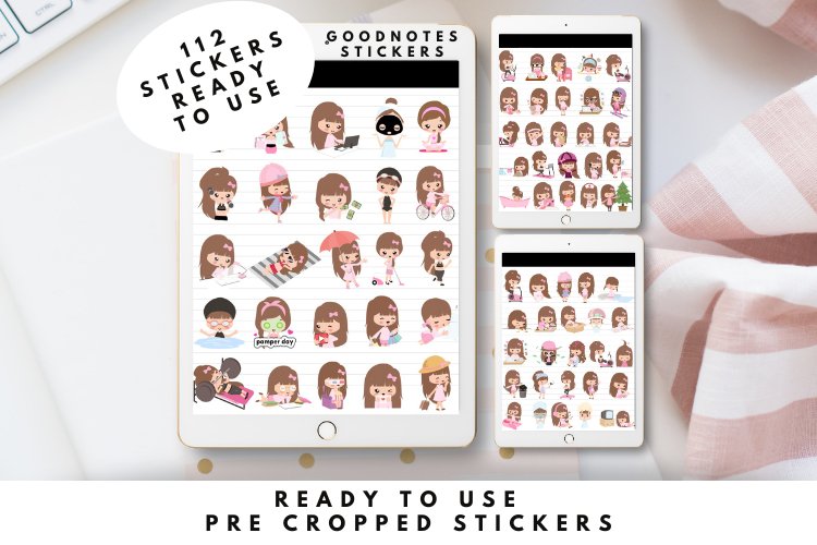 Emely Girl Digital Planner Stickers GoodNotes