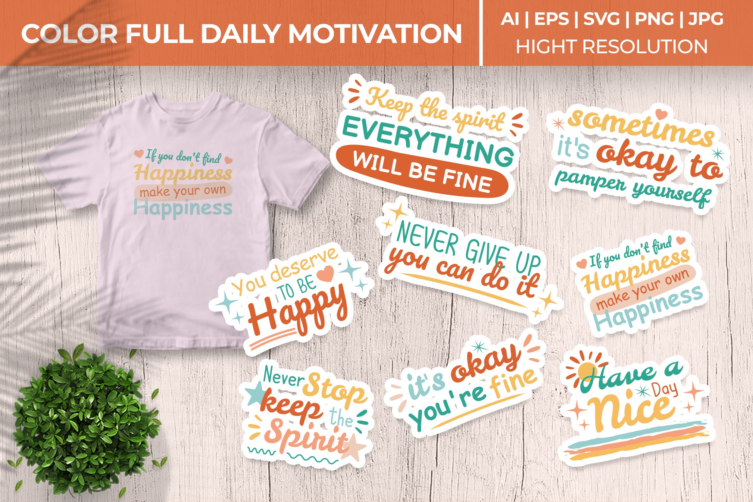 Colorfull Inspirational and Motivation Stickers Bundle