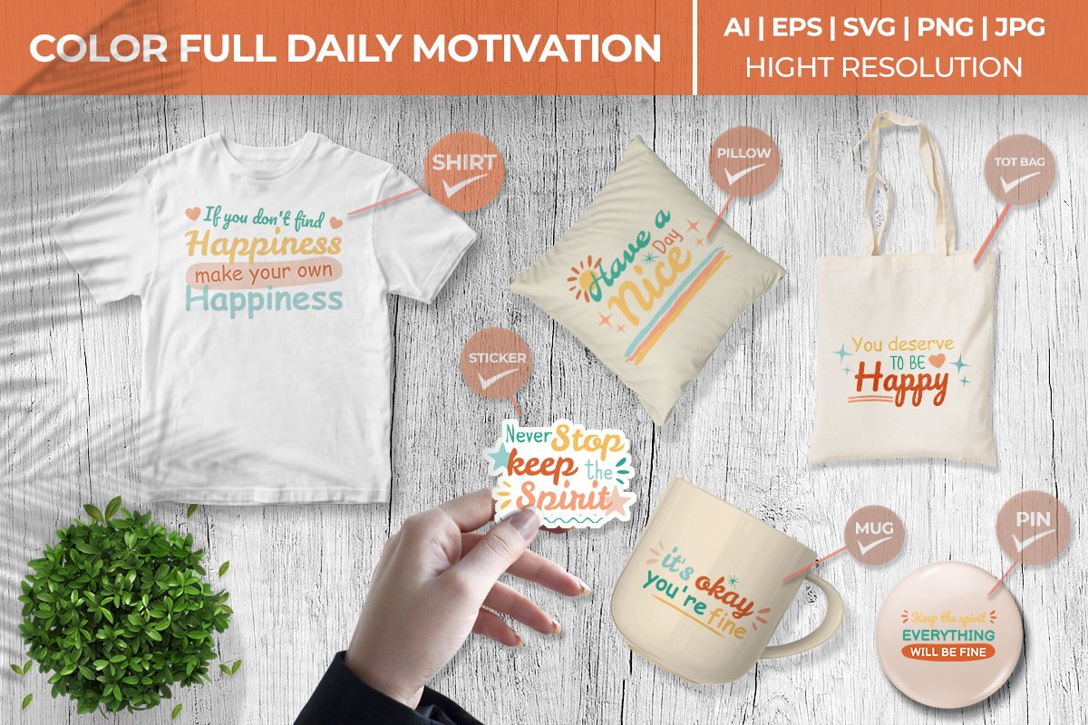Colorfull Inspirational and Motivation Stickers Bundle view 2