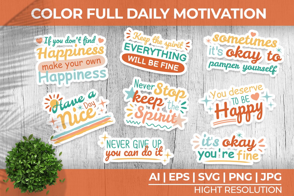 Colorfull Inspirational and Motivation Stickers Bundle view 3