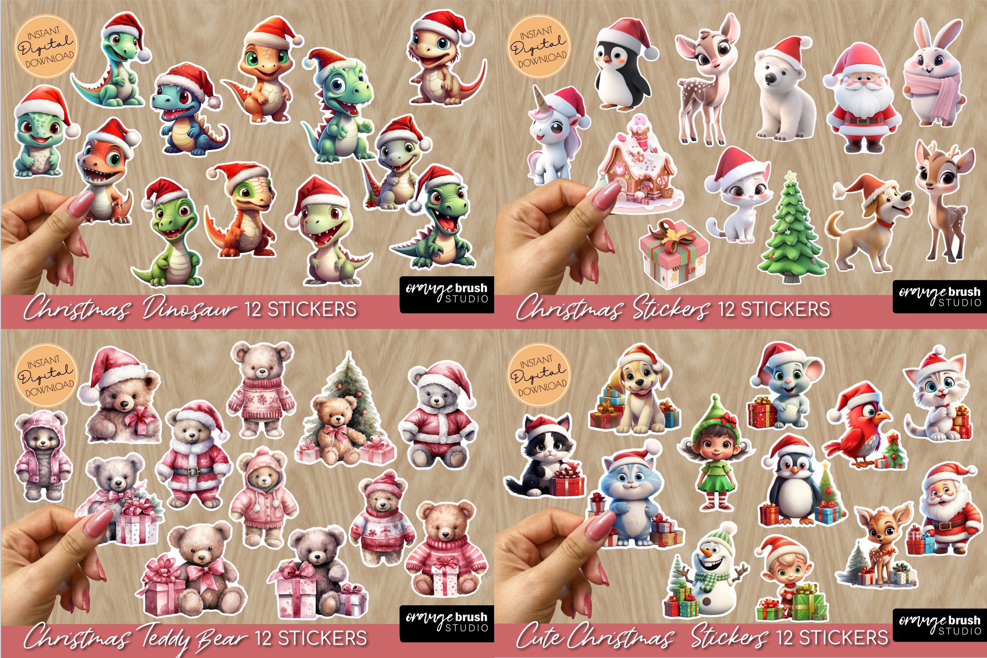 Printable Mega Stickers bundle, 240 in 1, Cute Stickers PNG view 2
