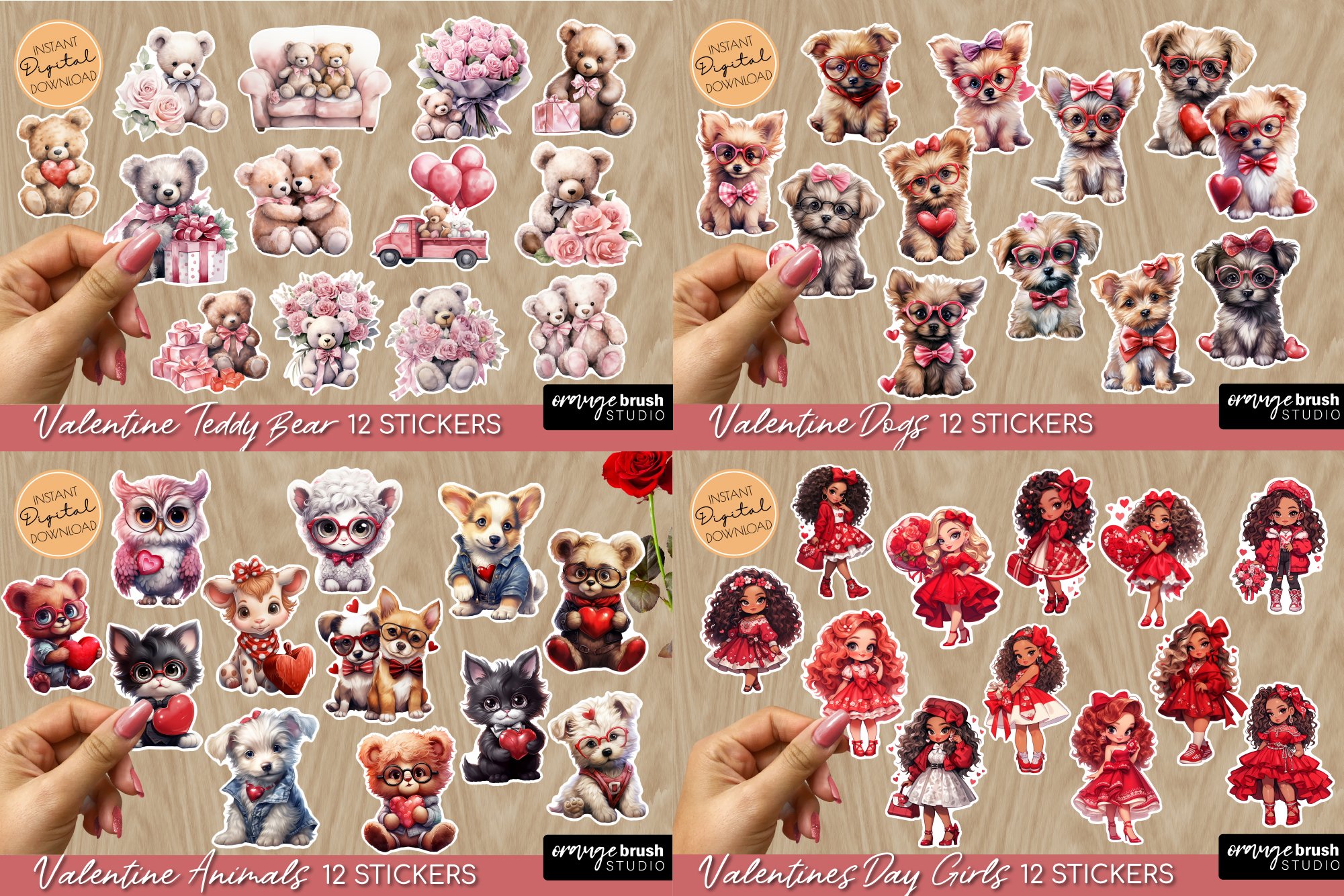 Printable Mega Stickers bundle, 240 in 1, Cute Stickers PNG view 3